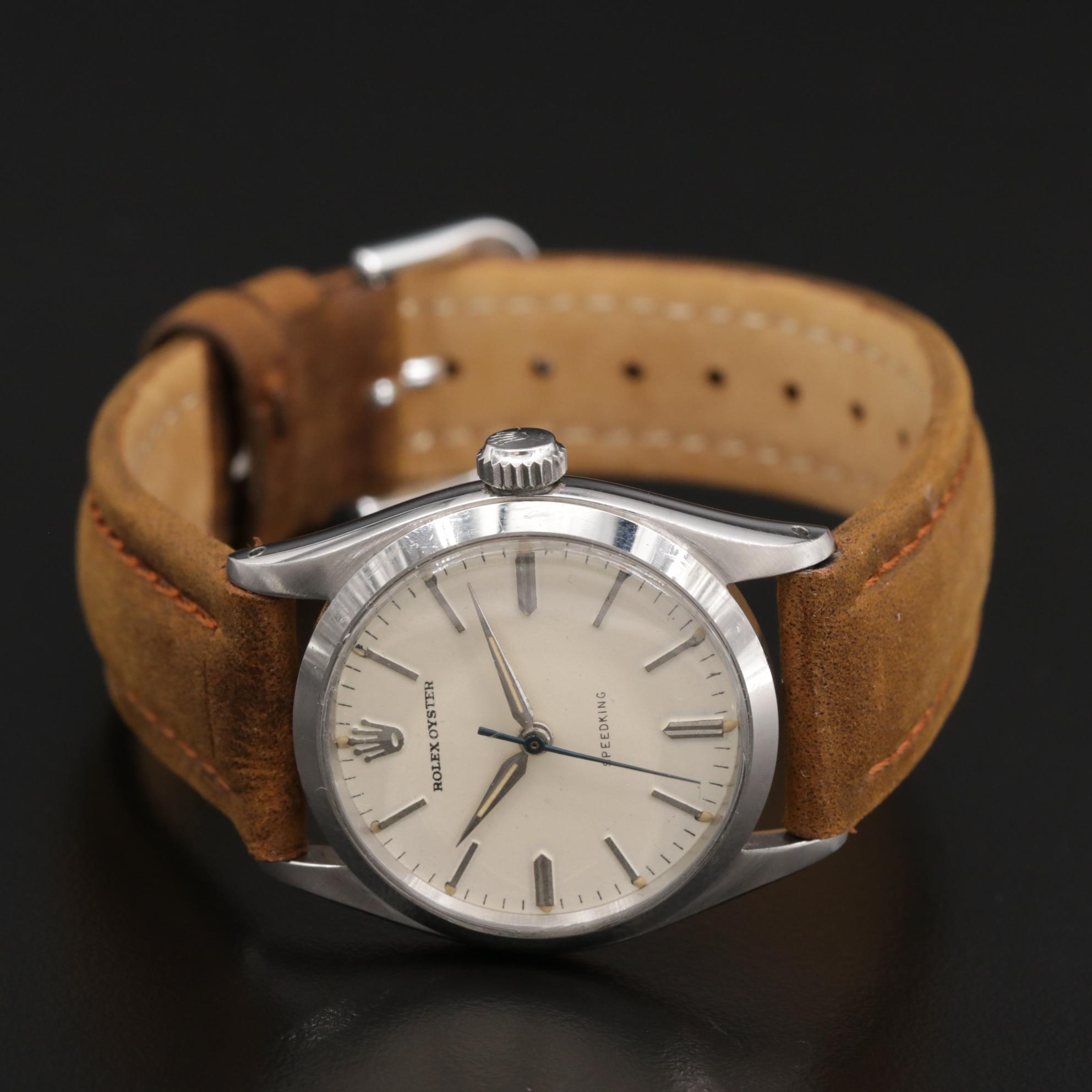 Vintage Rolex Oyster Speedking Stainless Steel Stem Wind Watch