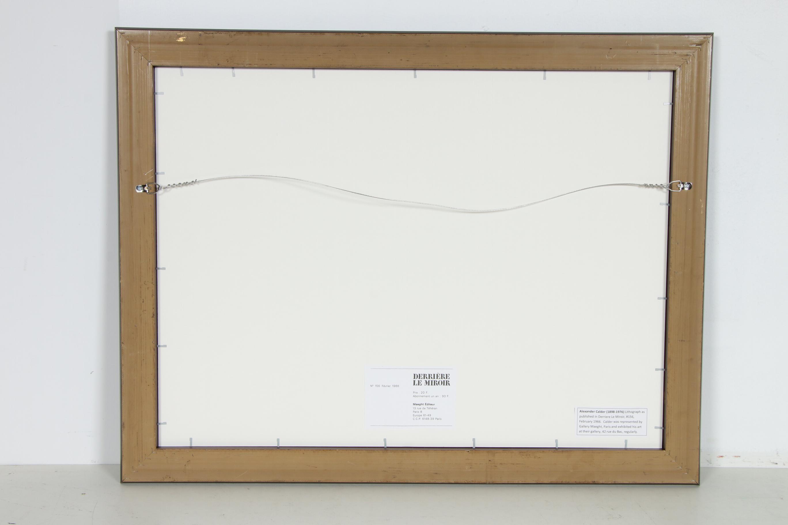 Alexander Calder Double-Page Color Lithograph for "Derrière le Miroir", 1966