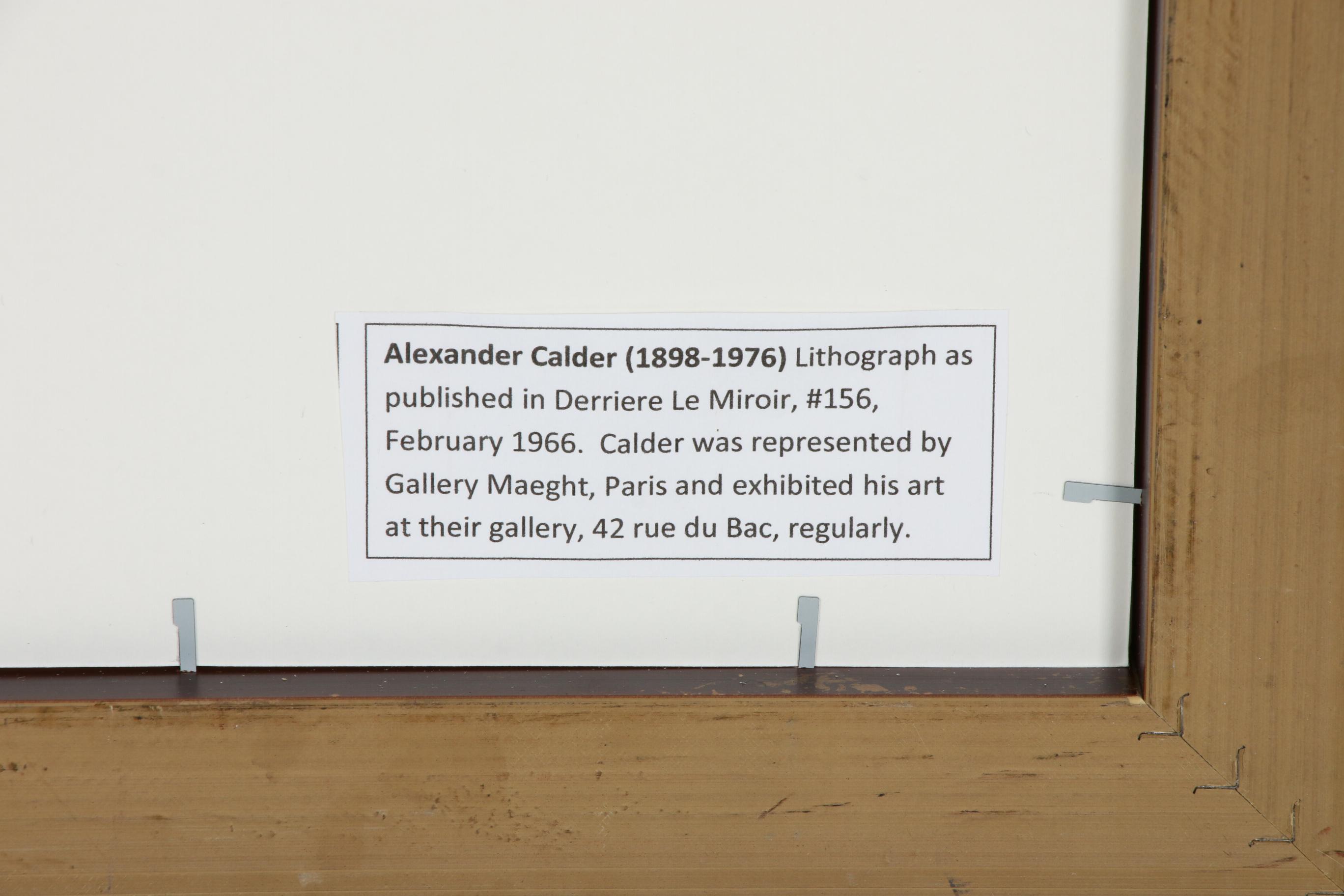 Alexander Calder Double-Page Color Lithograph for "Derrière le Miroir", 1966