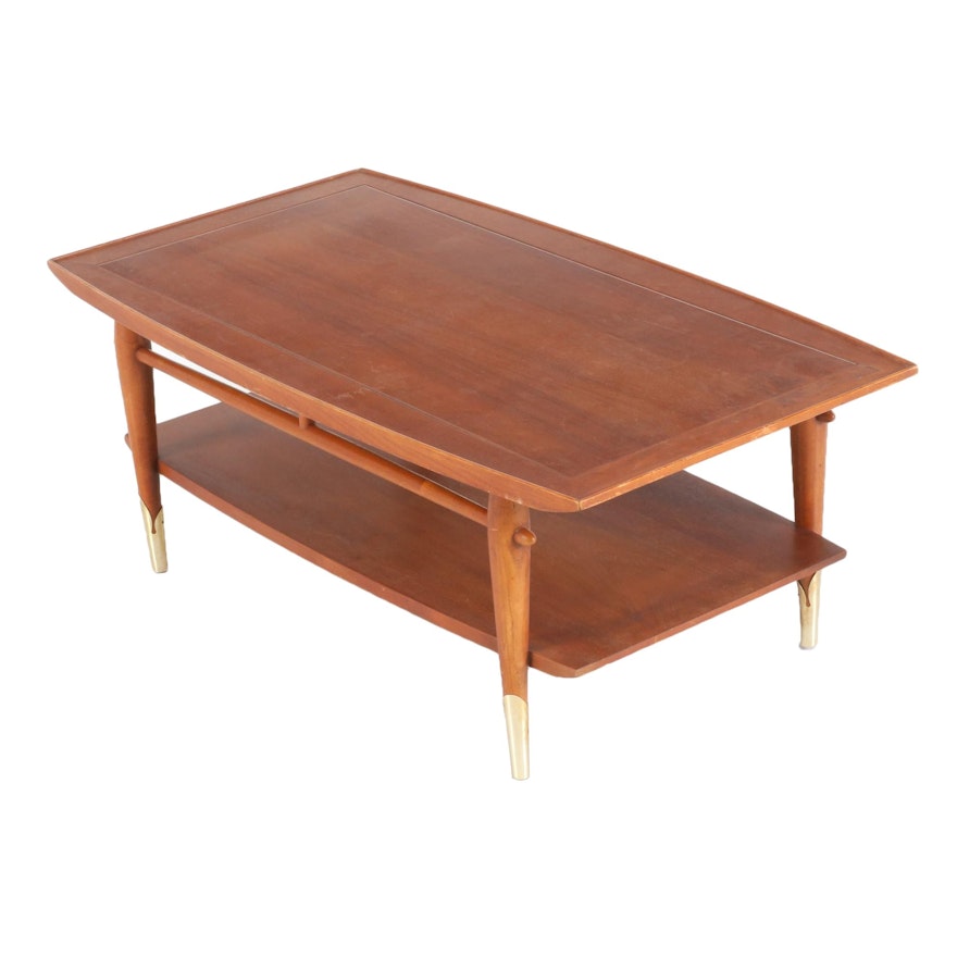 Lane Mid Century Modern "Copenhagen" Walnut Coffee Table