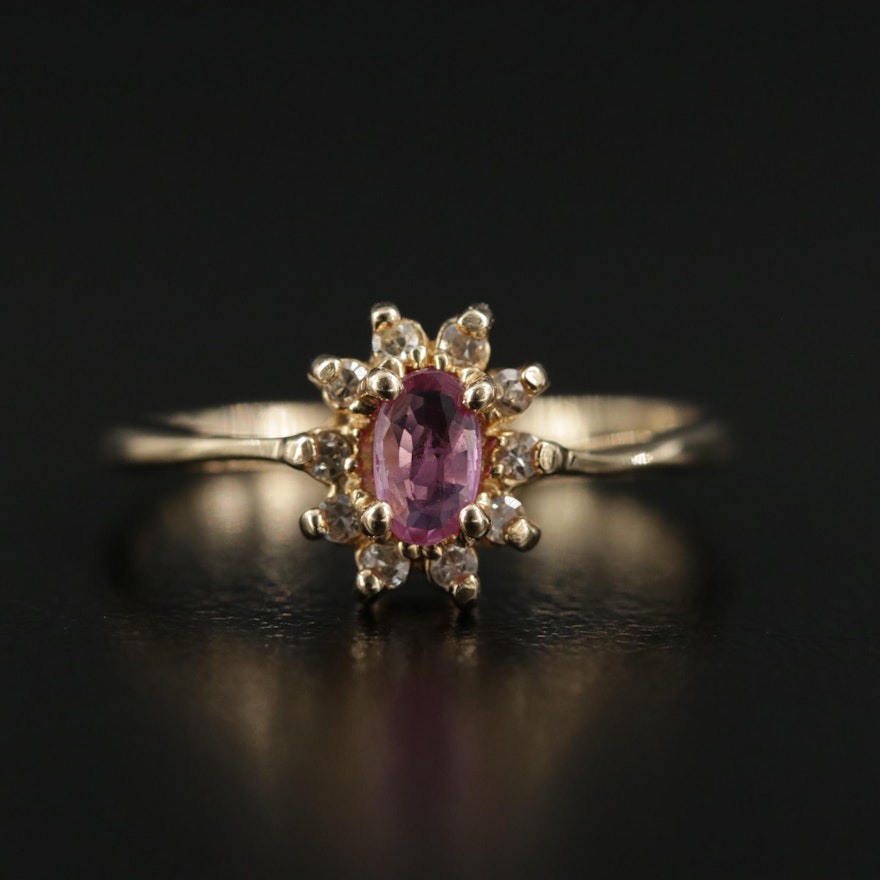 14K Gold Ruby and Diamond Ring