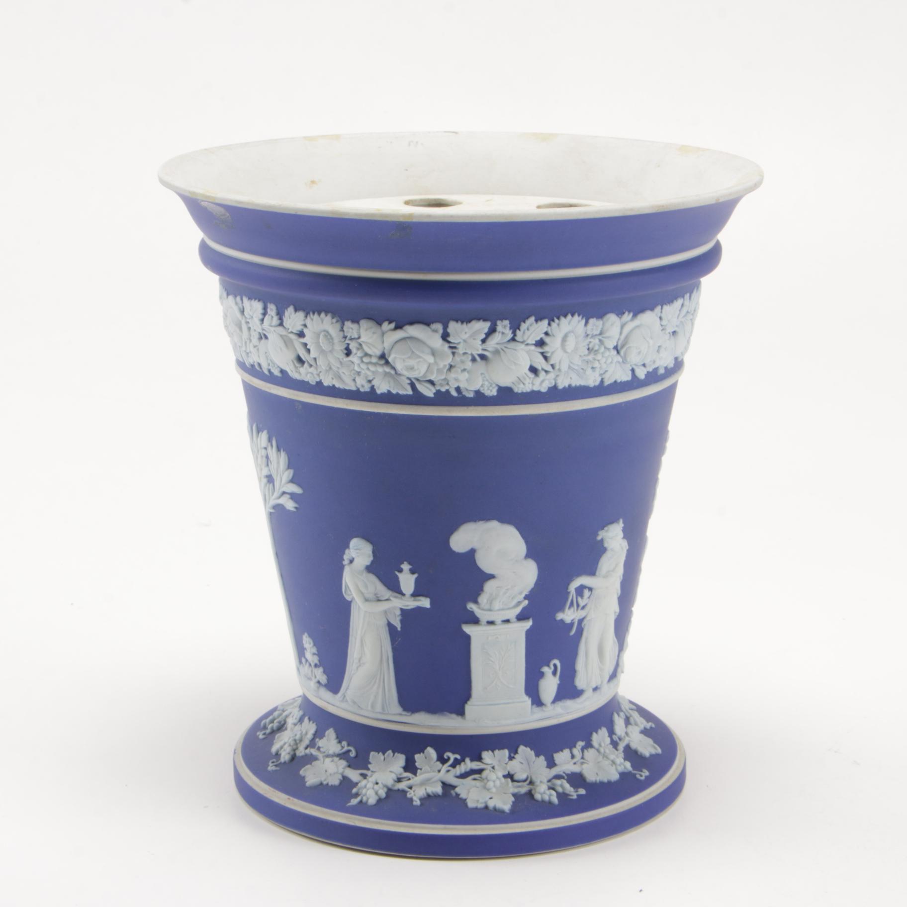 Wedgwood Jasperware Frog Vase and Queensware Trinket Box