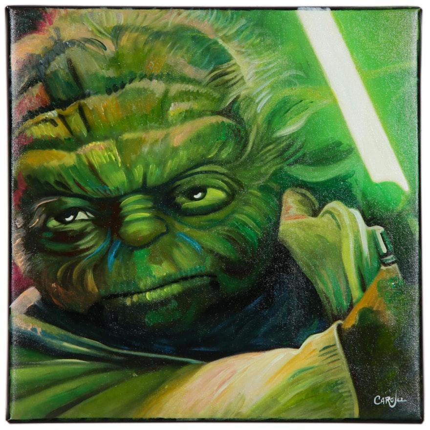 Chris Cargill Acrylic Painting of Yoda