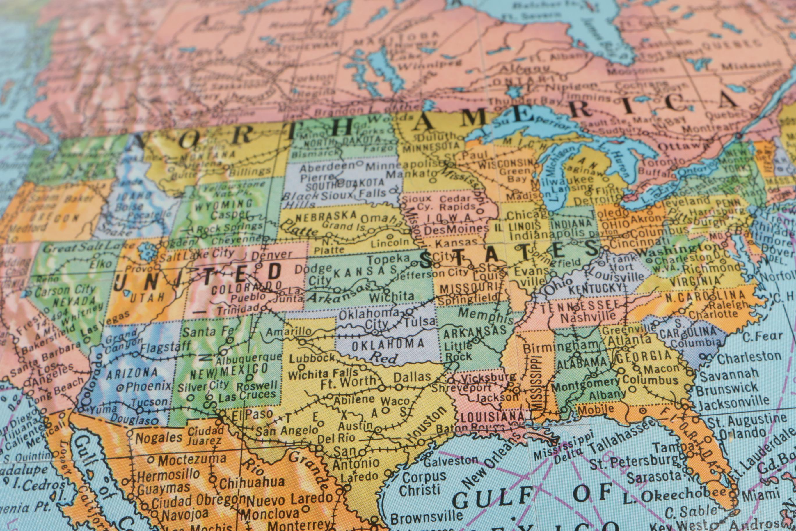 Cram's Imperial World Globe with Gold Finish Stand and Wooden Base