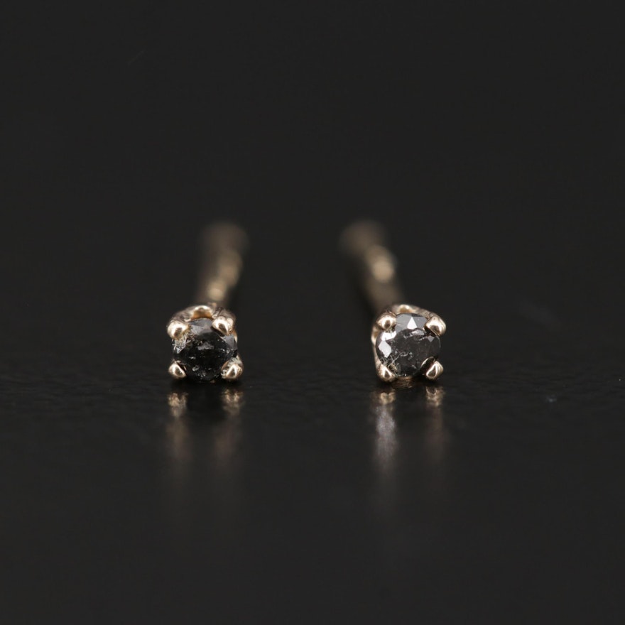 14K Yellow Gold 0.04 CTW Diamond Stud Earrings