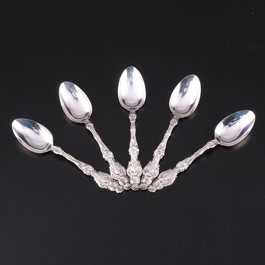 Whiting Mfg. Co. "Lily" Sterling Silver Teaspoons, Early 20th Century