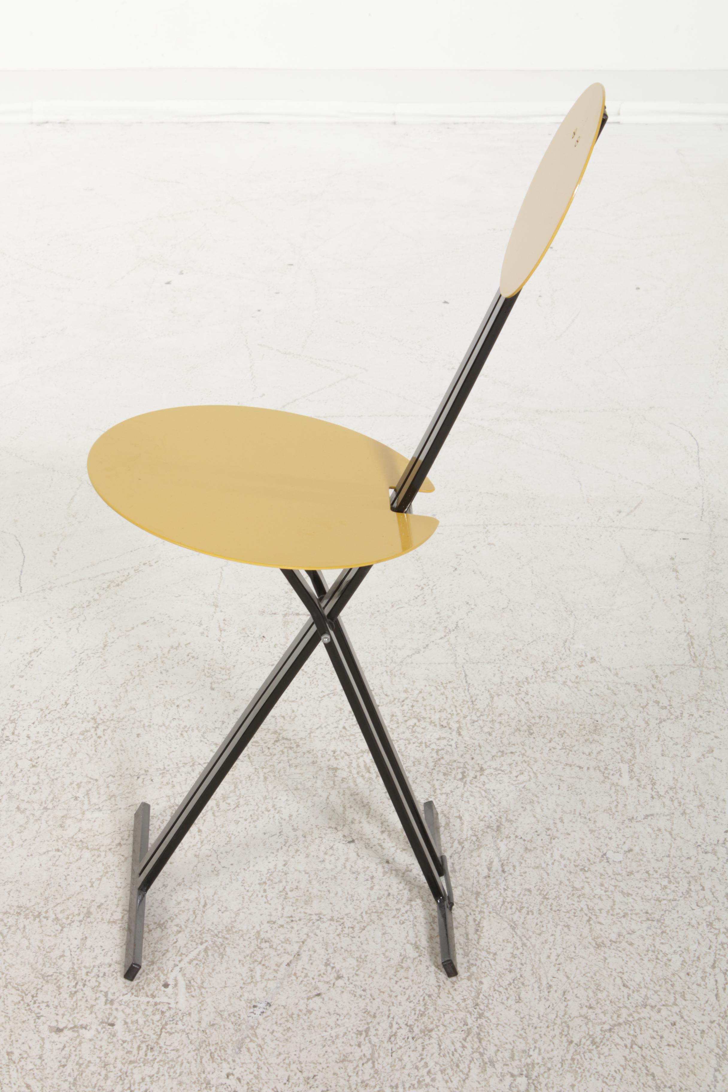 Memphis Style Metal Folding Chair, 1980s