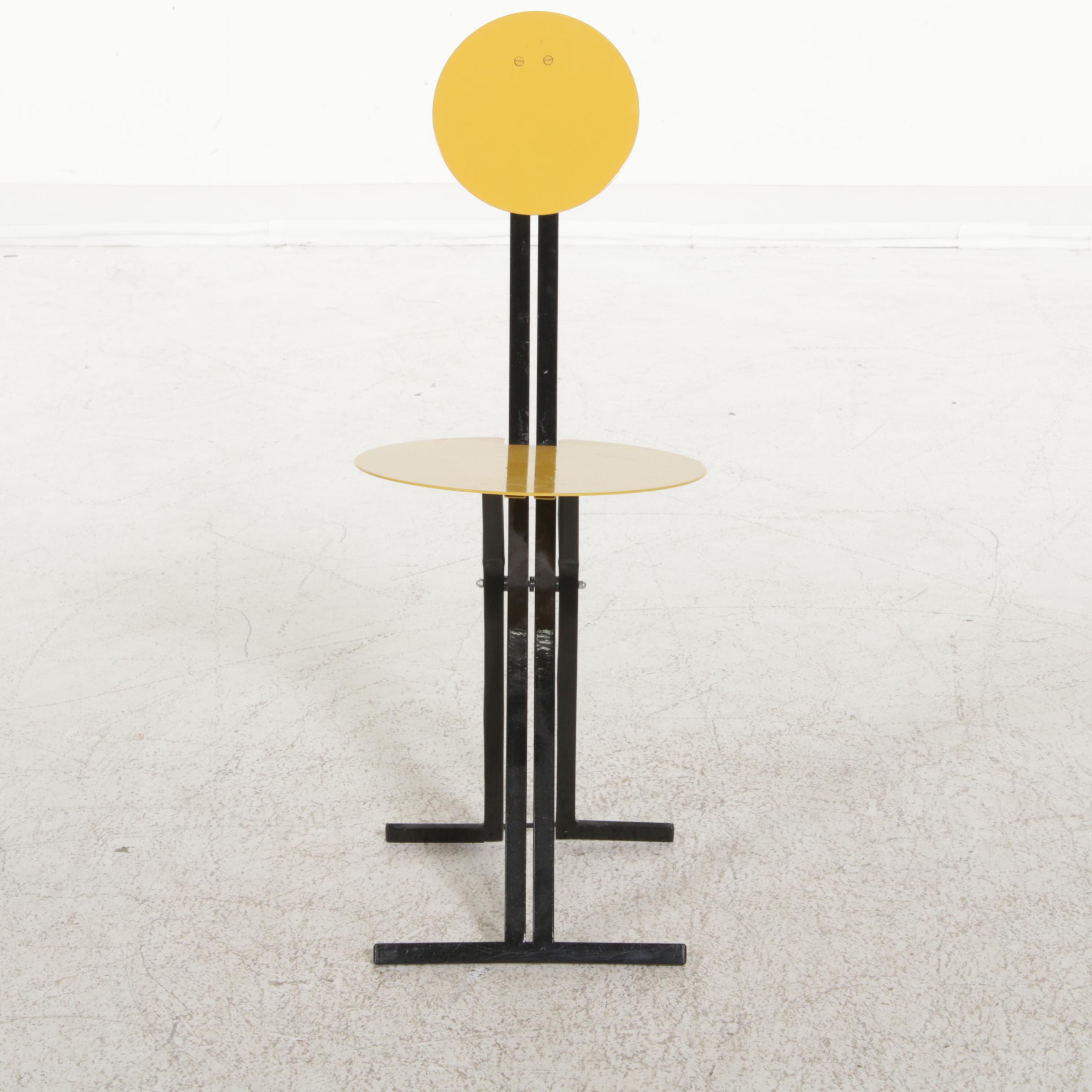 Memphis Style Metal Folding Chair, 1980s