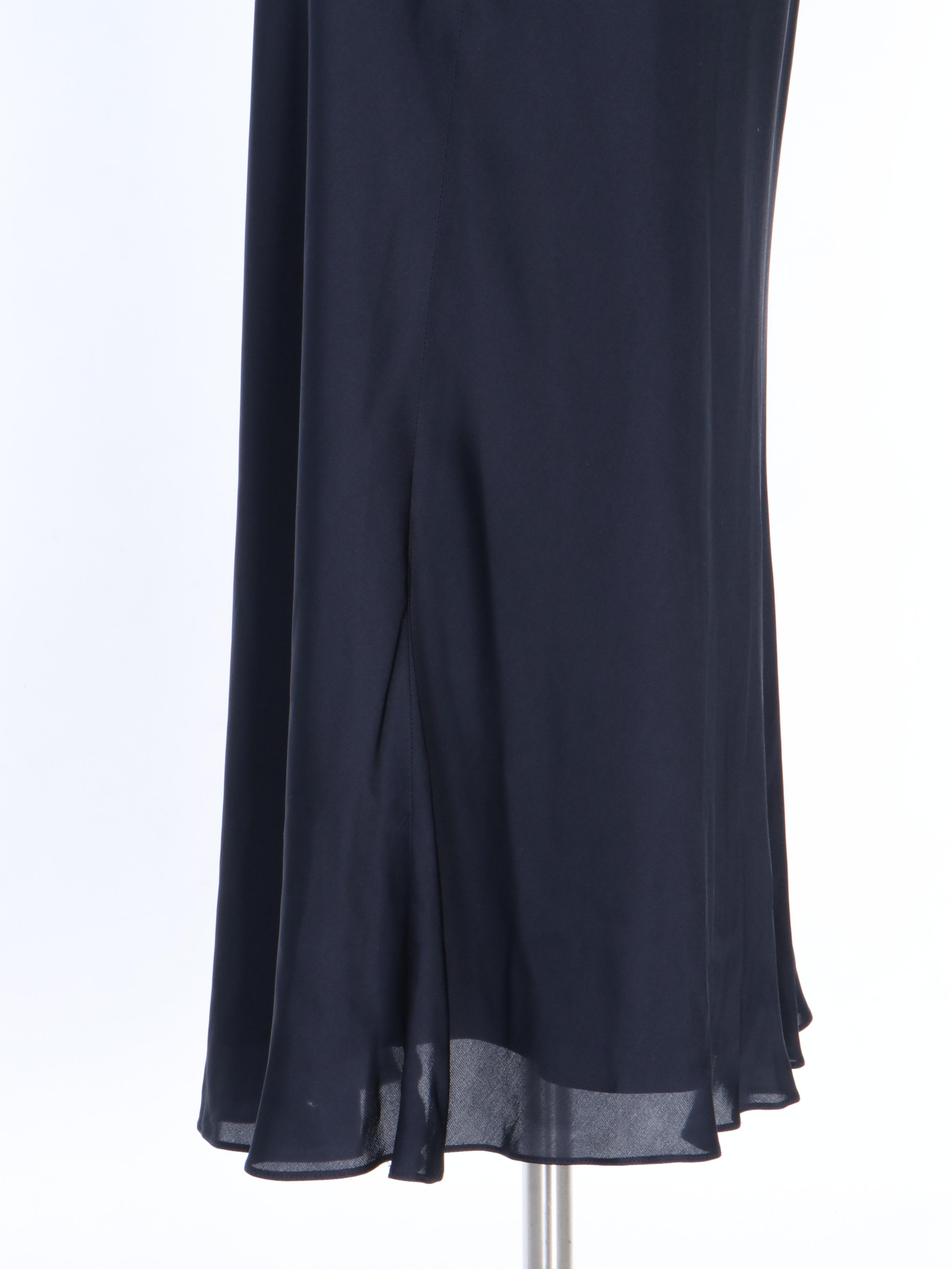 Ralph Lauren Black Label Navy Blue Silk Evening Slip Dress