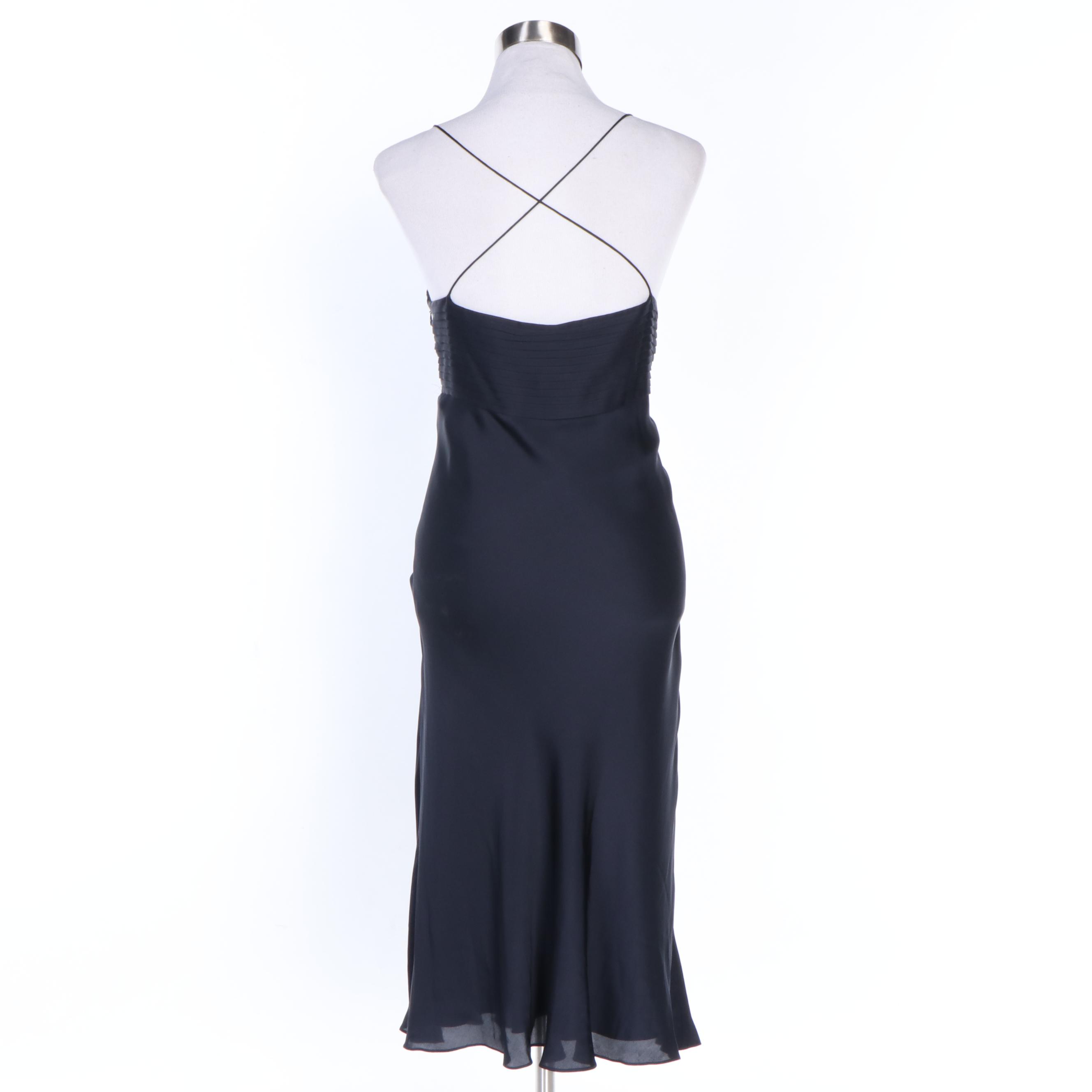 Ralph Lauren Black Label Navy Blue Silk Evening Slip Dress
