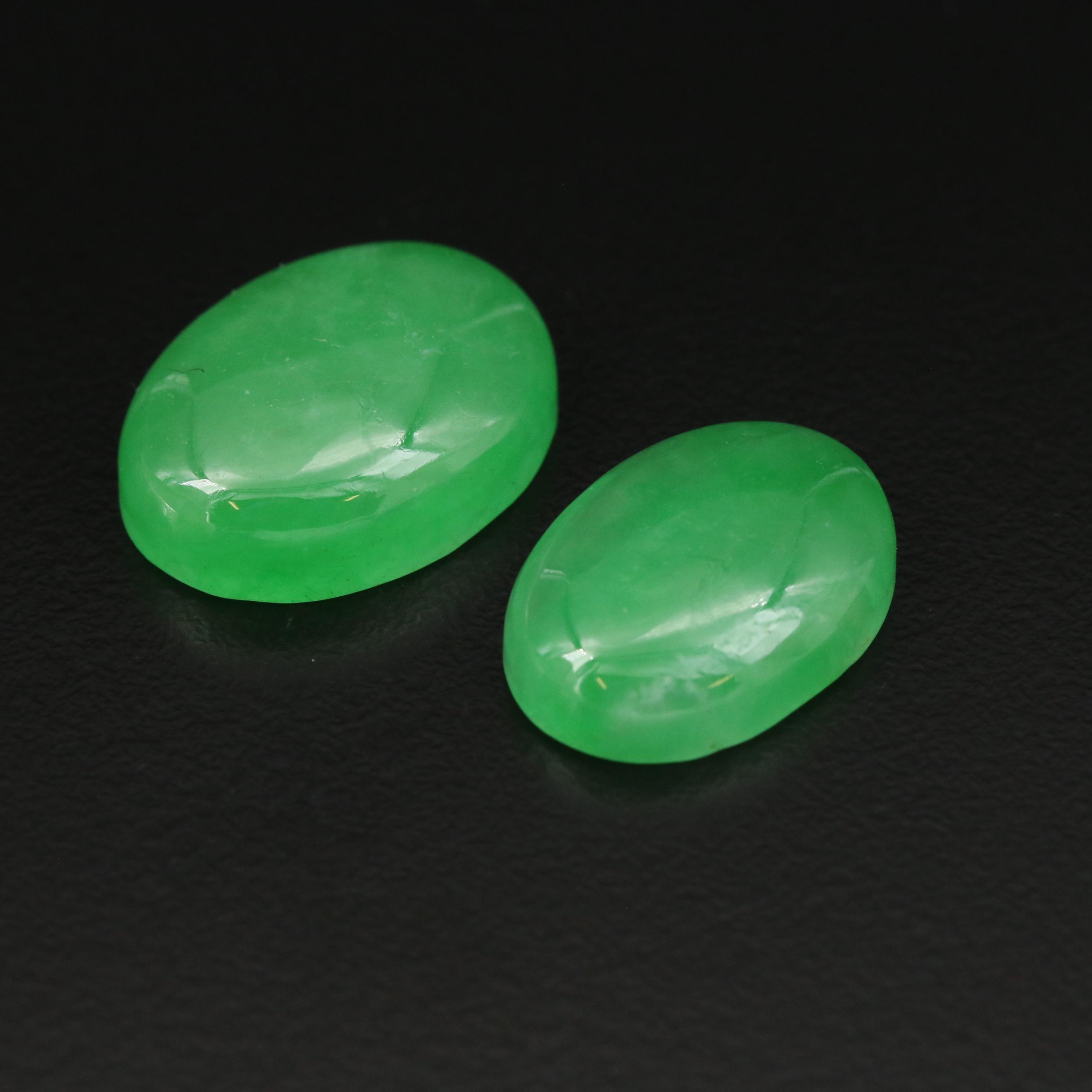 Loose 33.20 CTW Oval Jadeite Cabochons