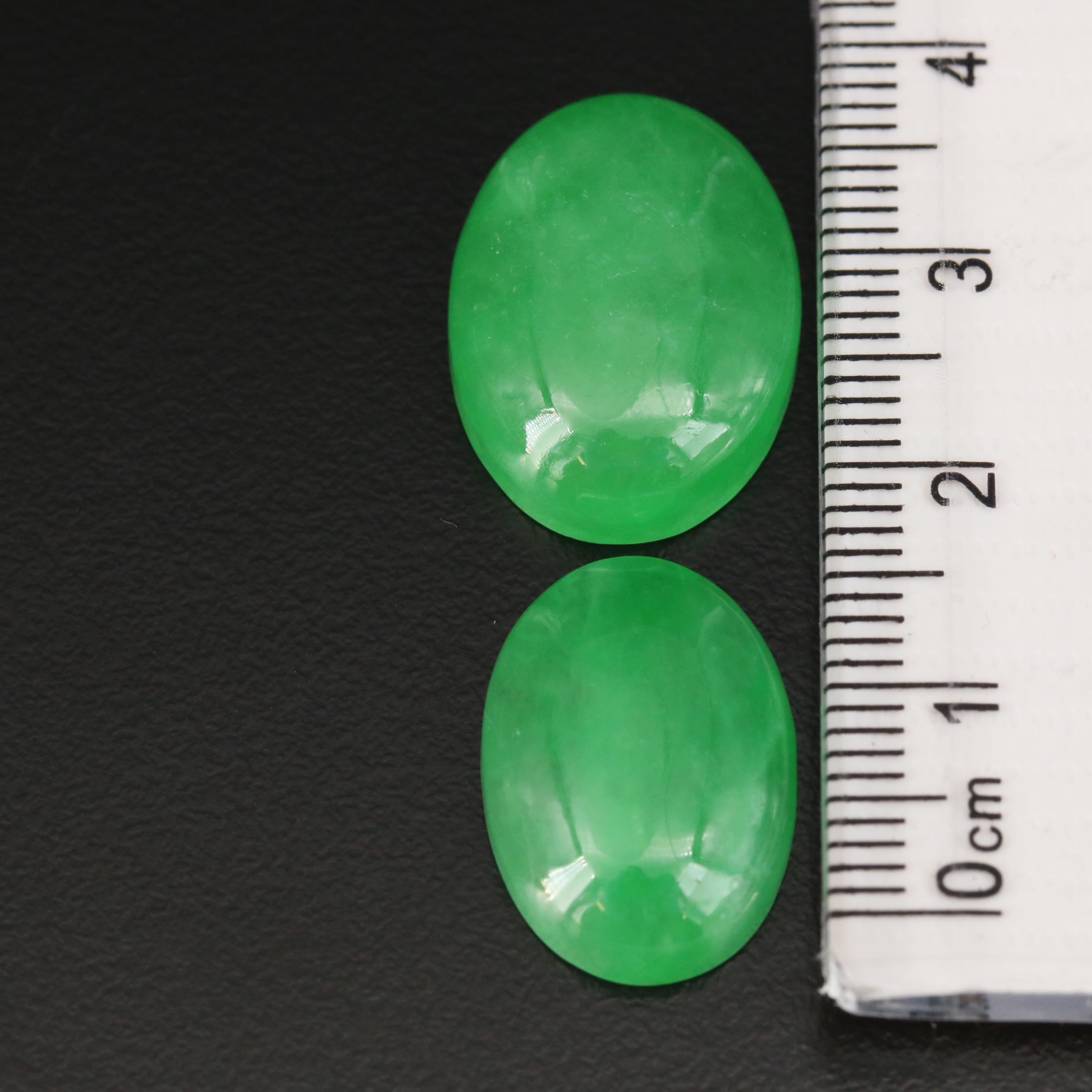 Loose 33.20 CTW Oval Jadeite Cabochons