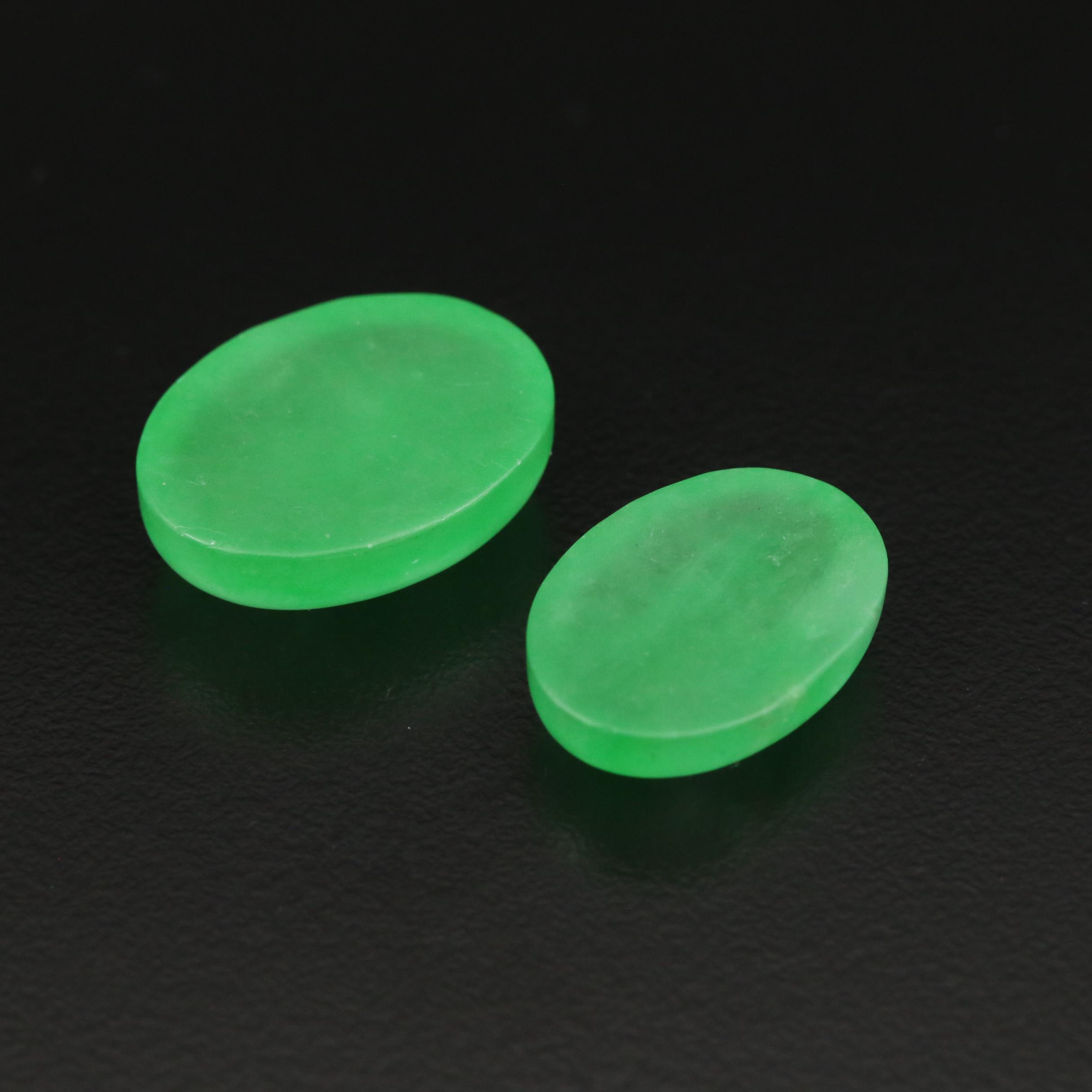 Loose 33.20 CTW Oval Jadeite Cabochons