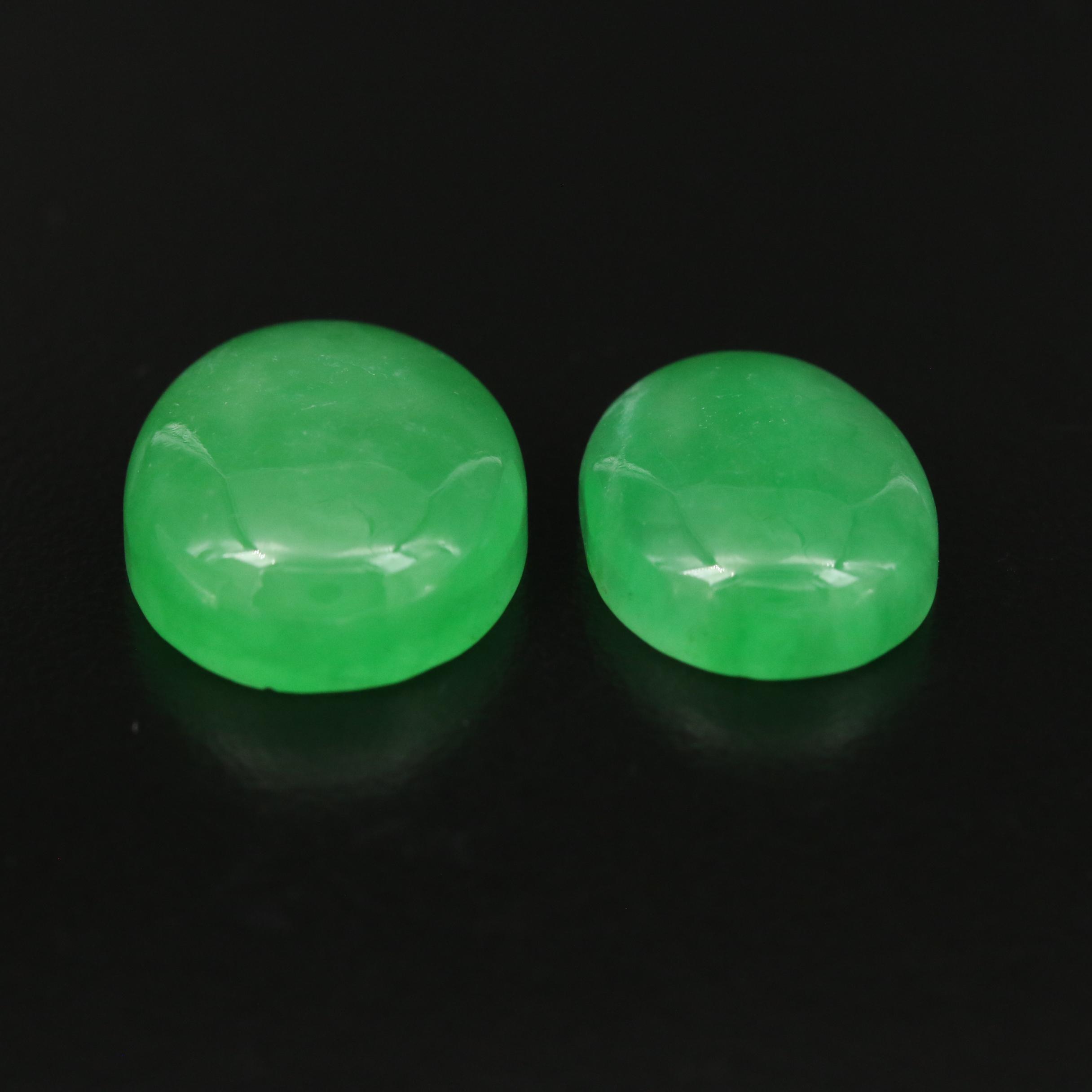 Loose 33.20 CTW Oval Jadeite Cabochons