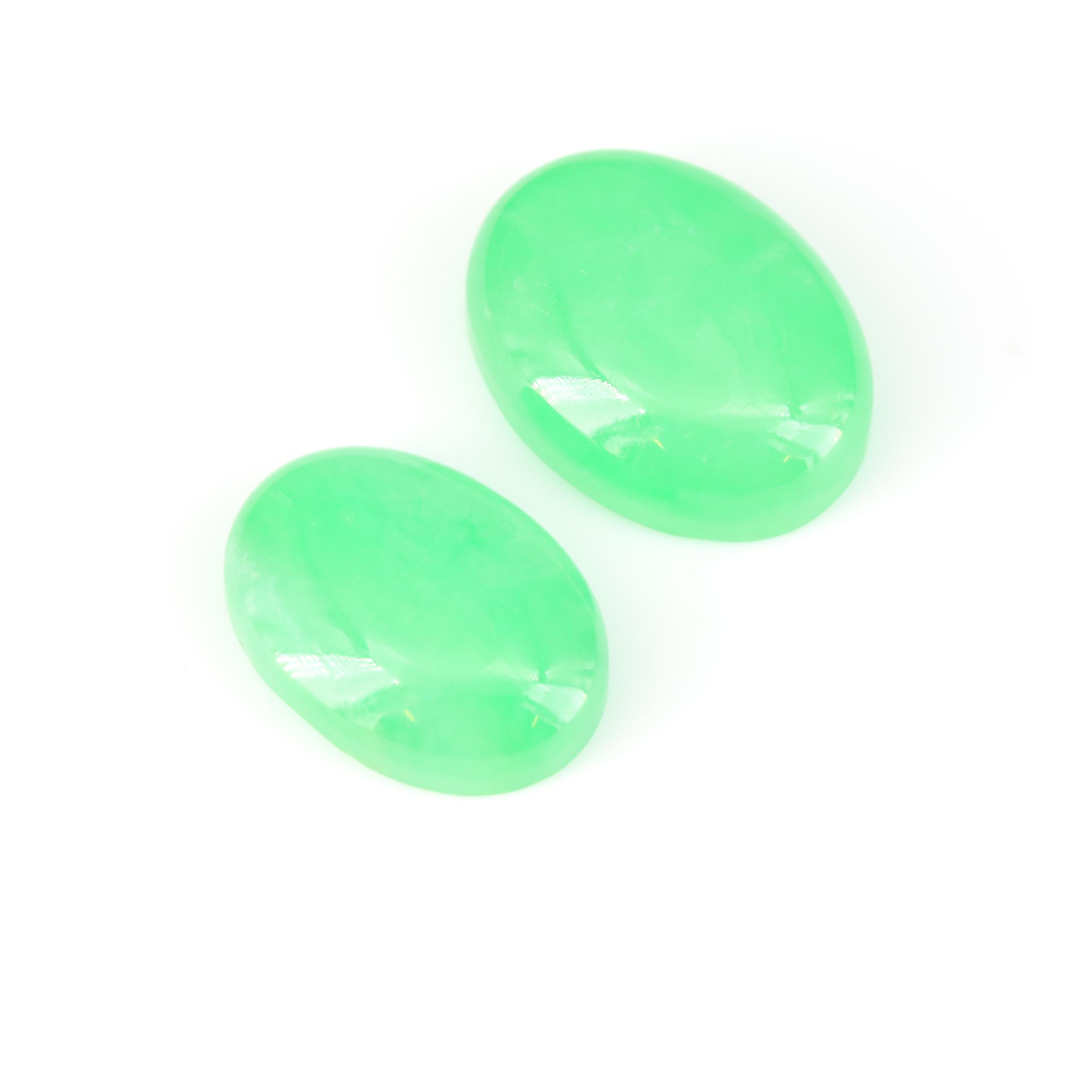 Loose 33.20 CTW Oval Jadeite Cabochons