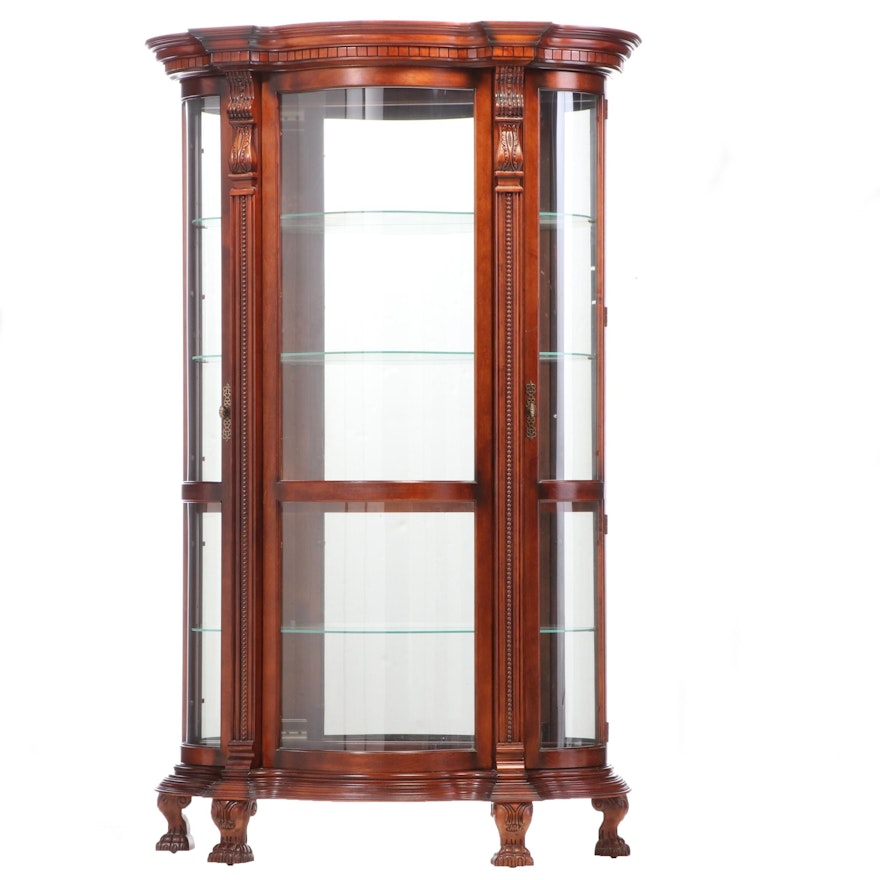Pulaski Furniture Cherrywood-Stained Serpentine Display Cabinet