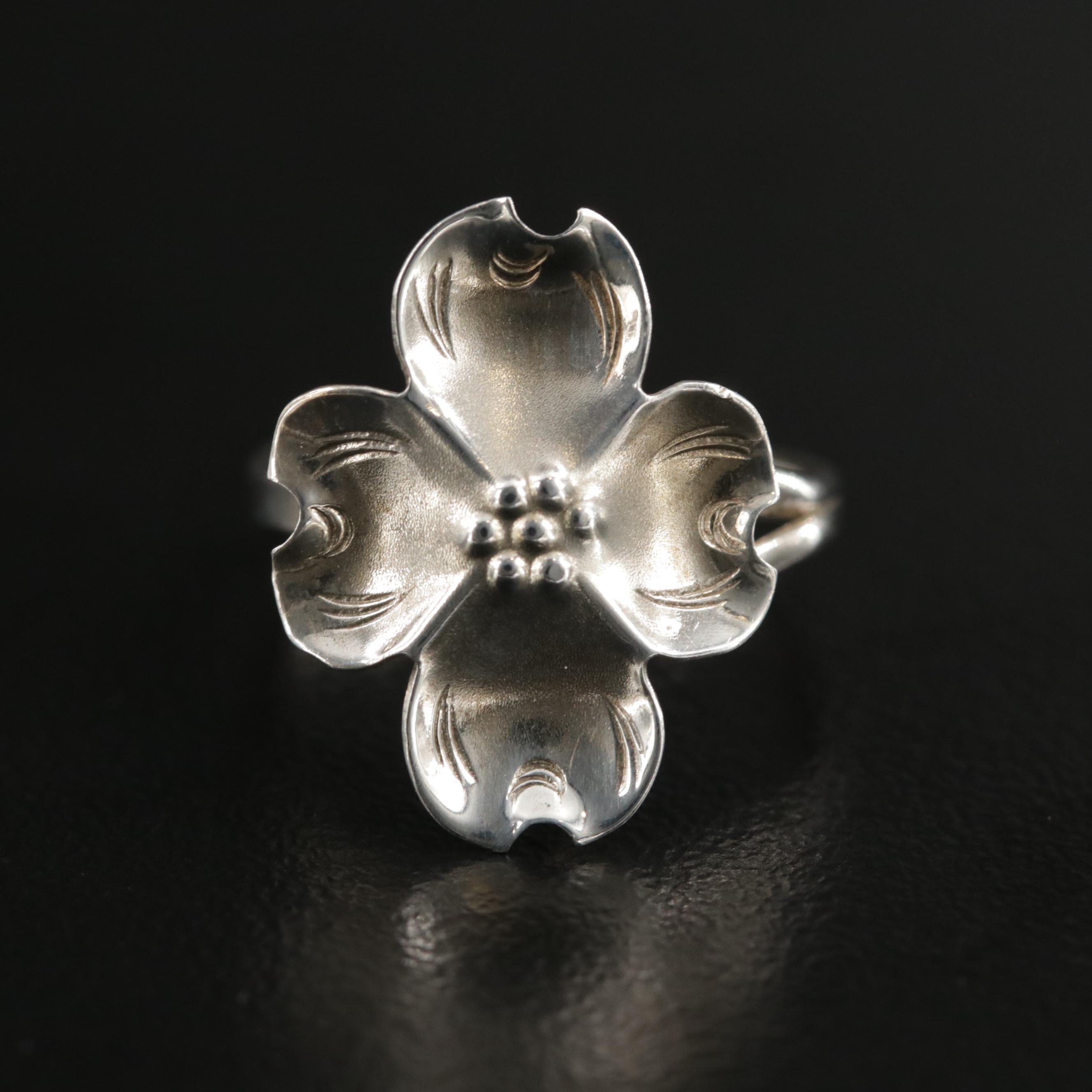 Vintage Stuart Nye Dogwood Motif Sterling Jewelry