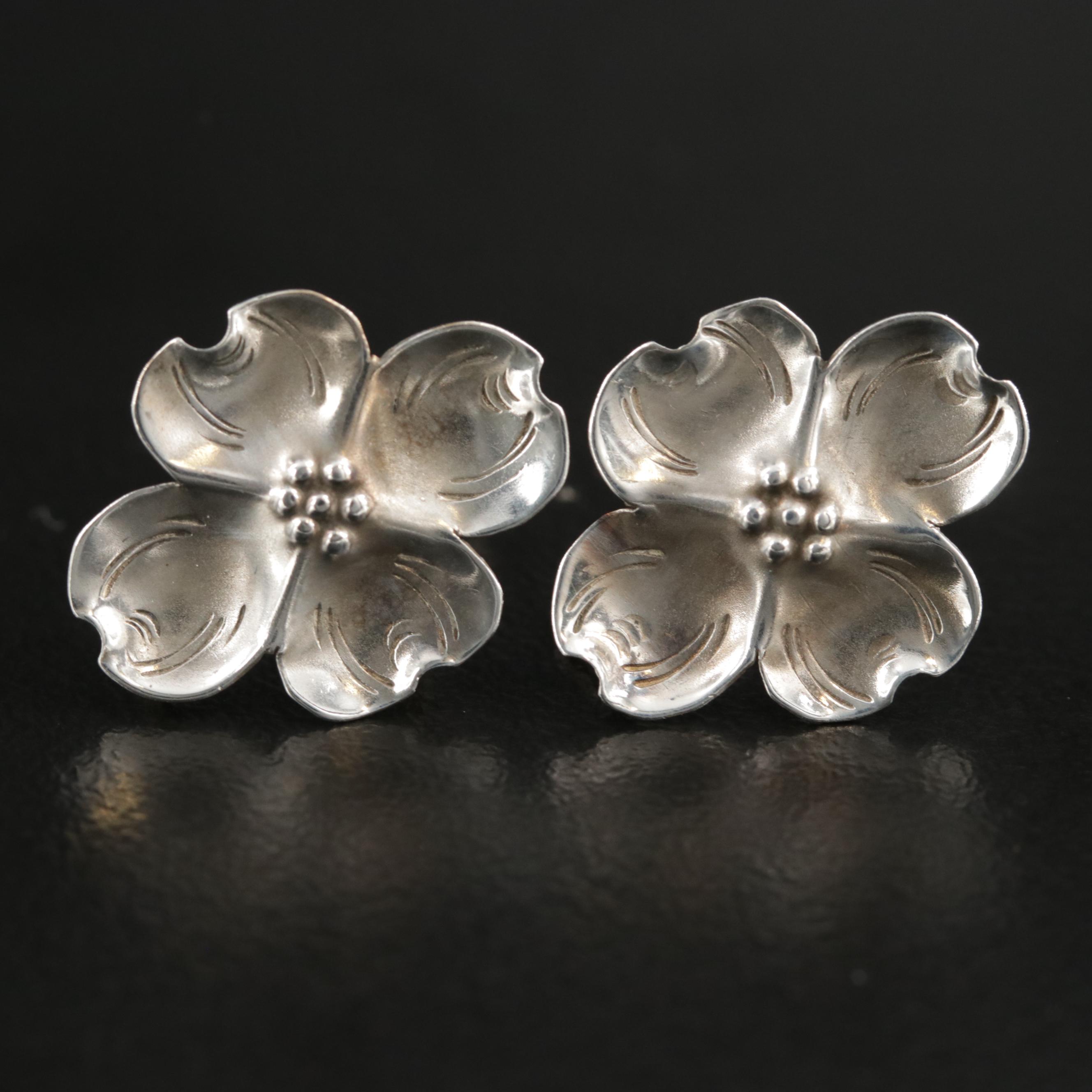 Vintage Stuart Nye Dogwood Motif Sterling Jewelry