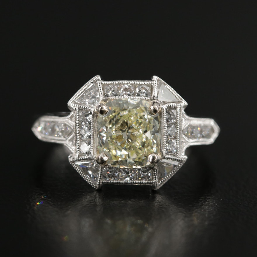 Vintage Platinum 2.08 CTW Diamond Ring