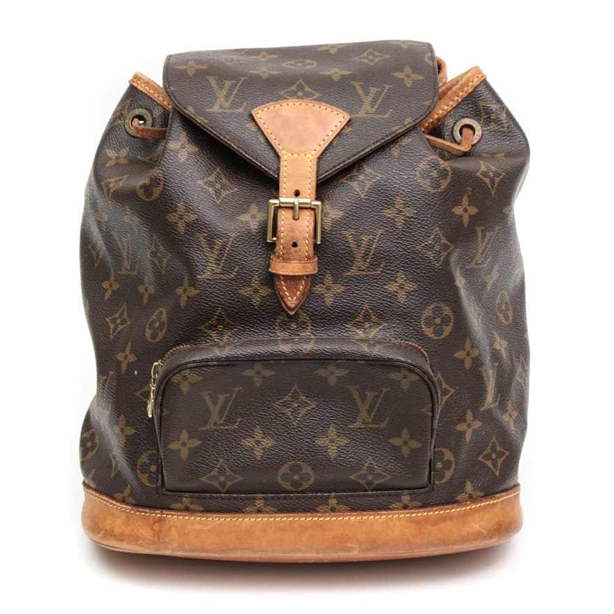 Louis Vuitton Montsouris MM Backpack in Monogram Canvas and Vachetta Leather