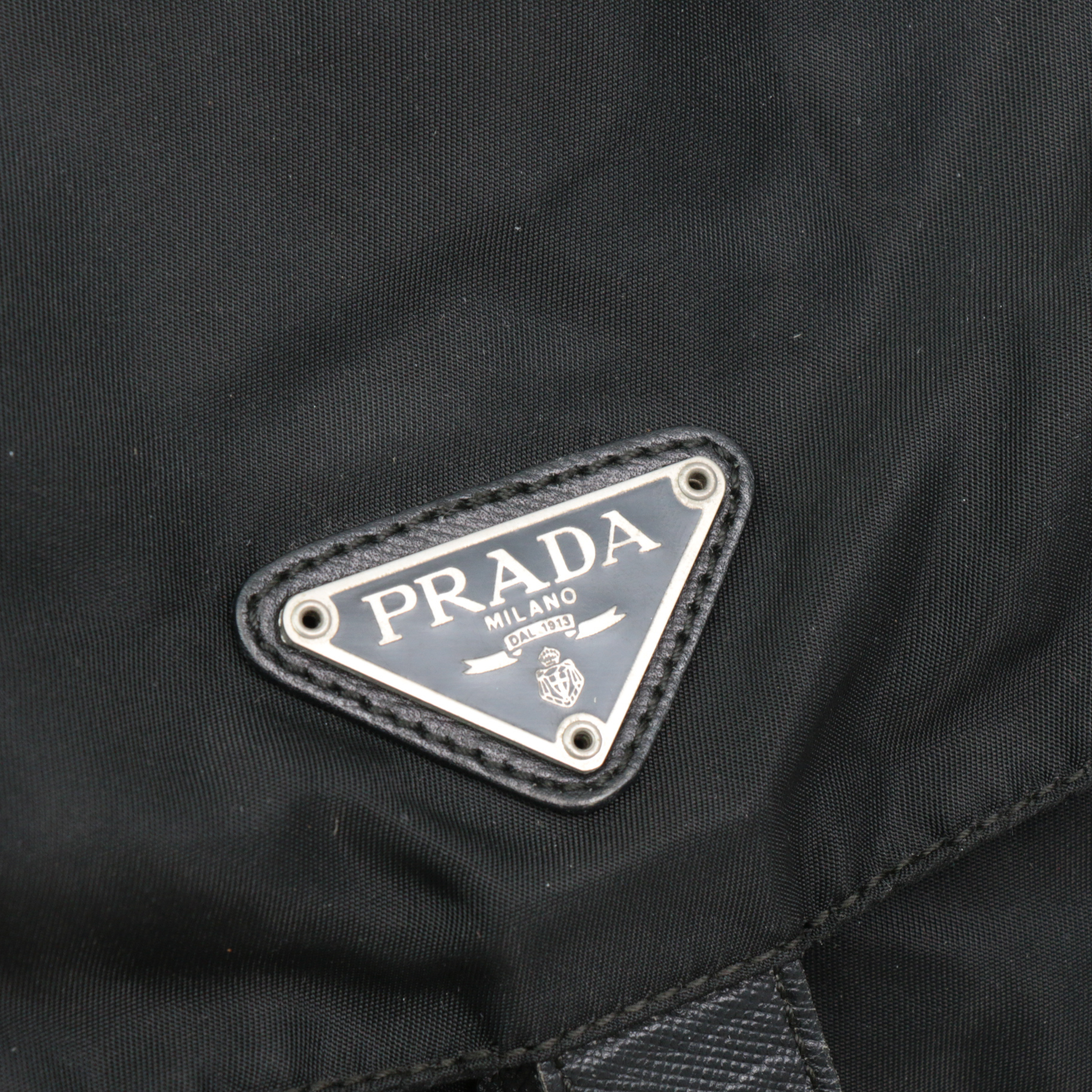 Prada Black Tessuto Nylon and Saffiano Leather Backpack Purse