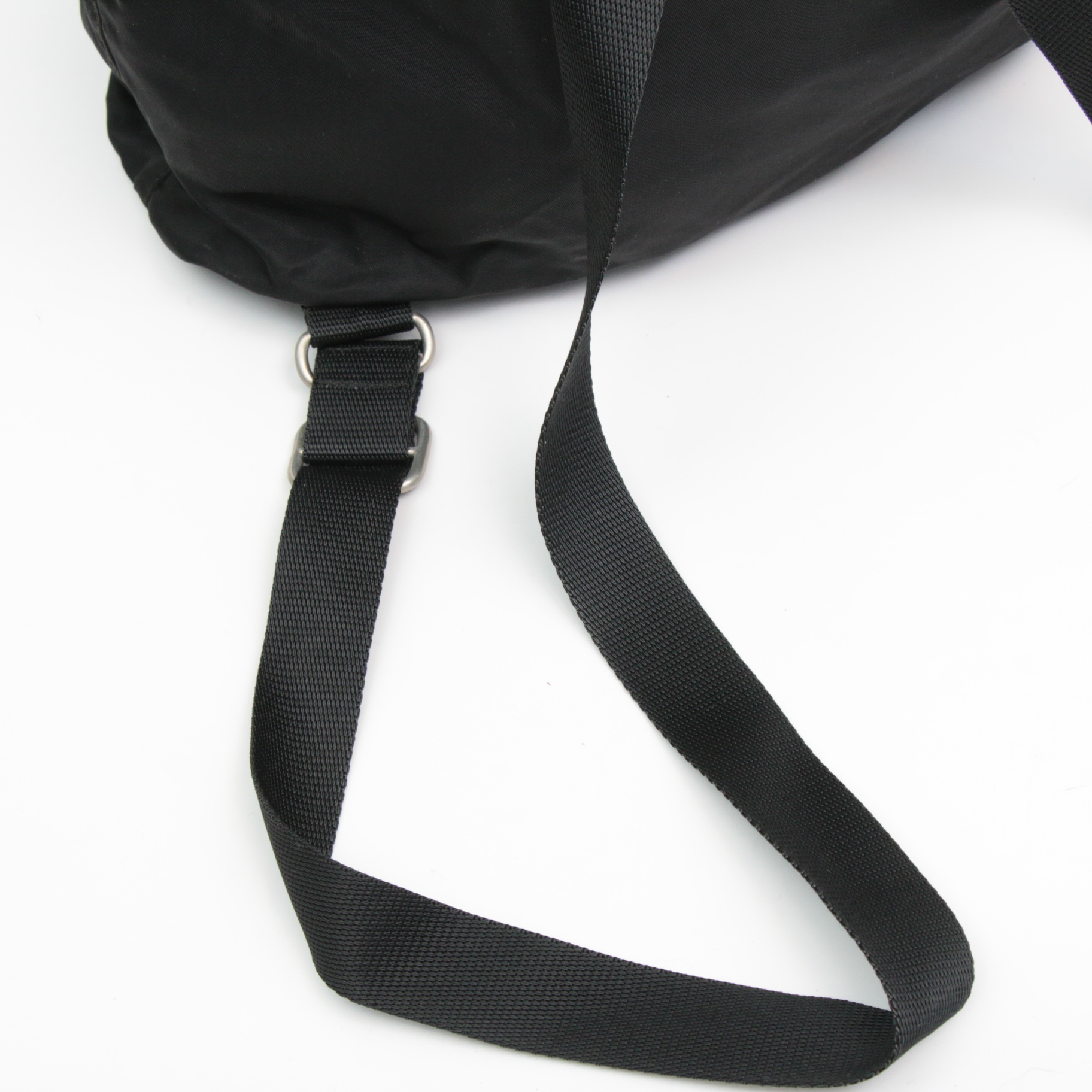 Prada Black Tessuto Nylon and Saffiano Leather Backpack Purse