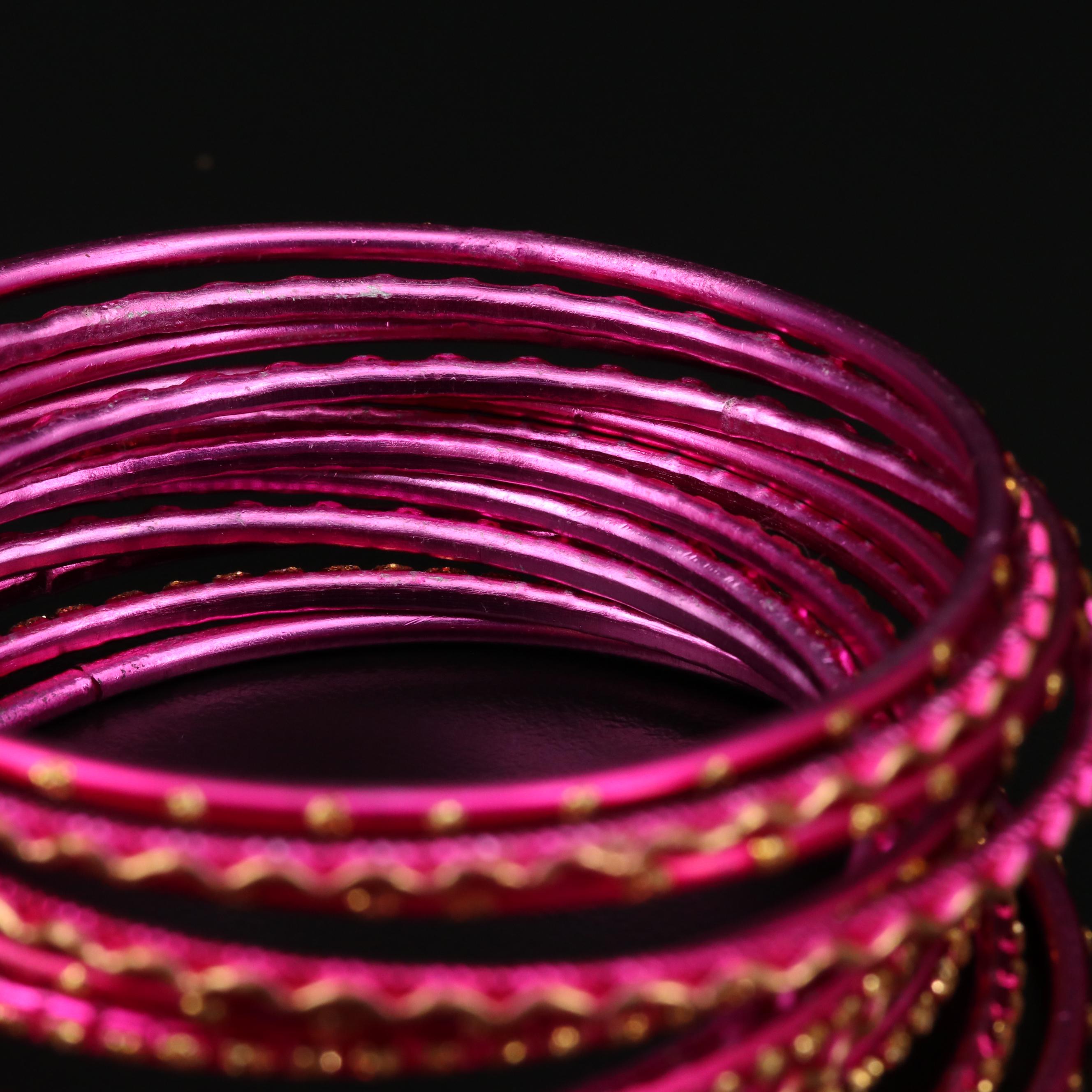 Pink and Gold Glitter Cuff Bracelets