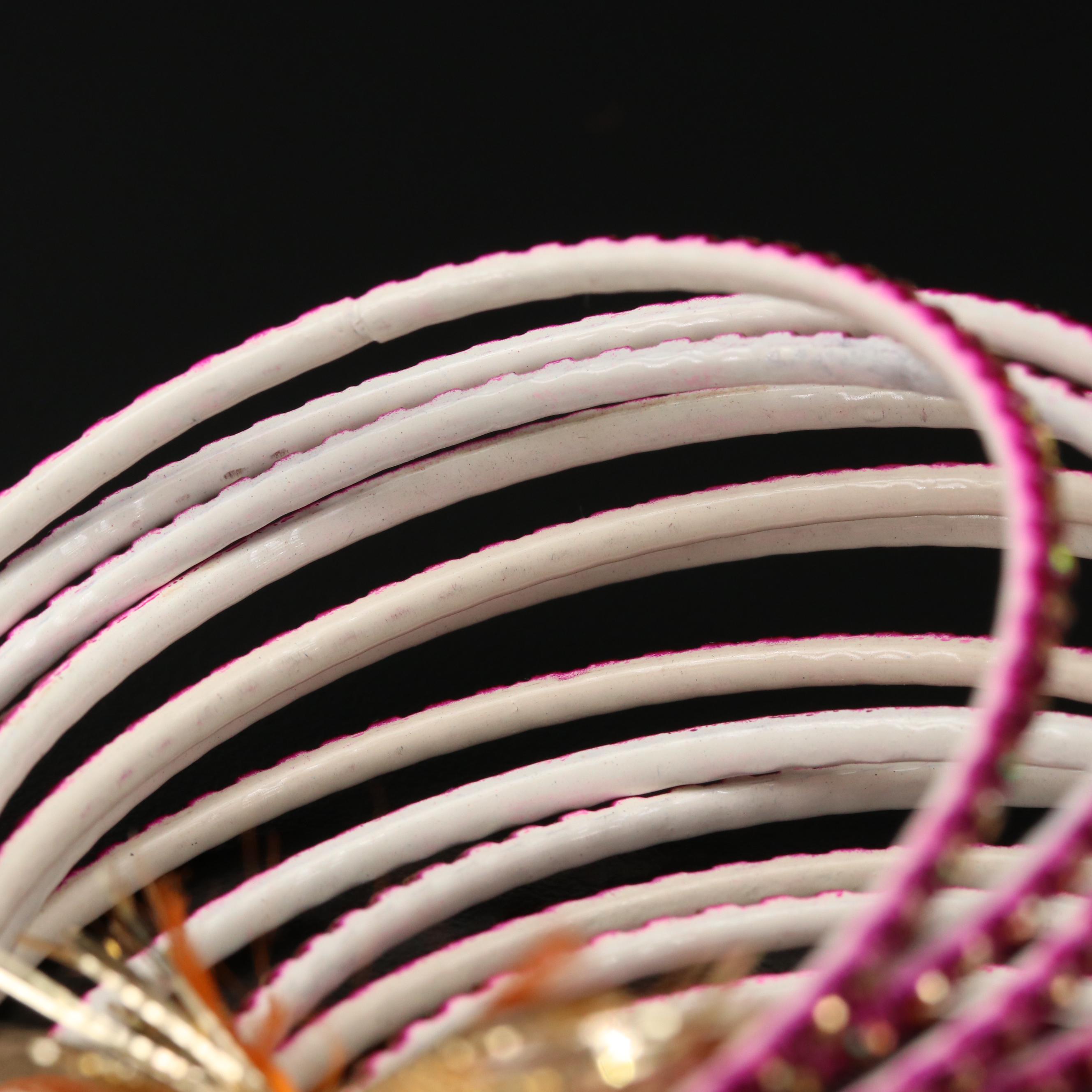 Pink and Gold Glitter Cuff Bracelets