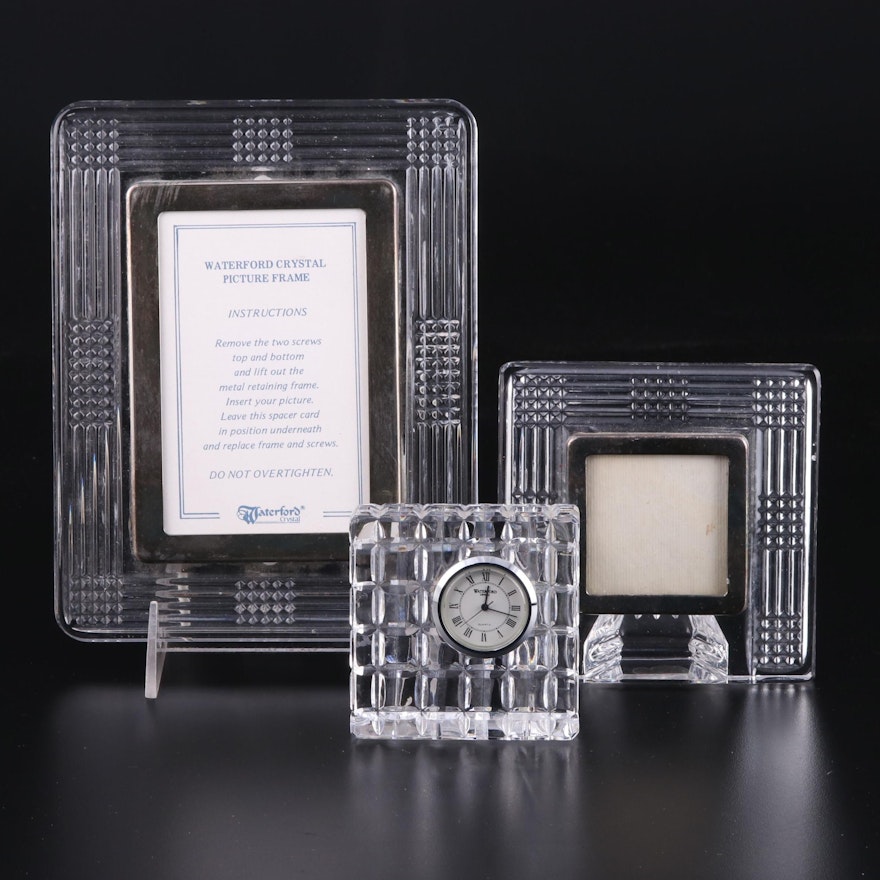 Waterford Crystal Picture Frames and Square Quartz Clock