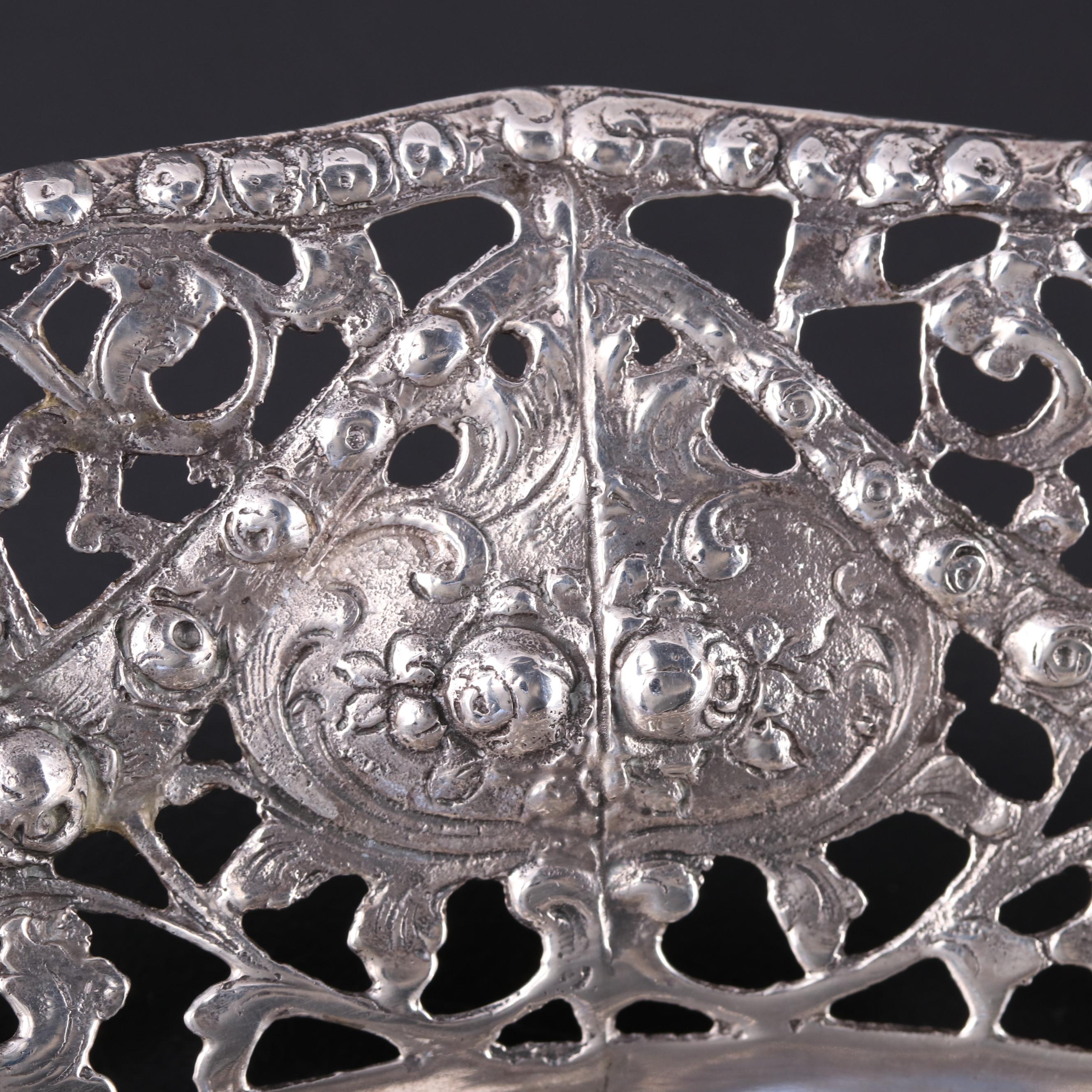 Israeli Ezada 800 Silver Reticulated Basket, 20th Century