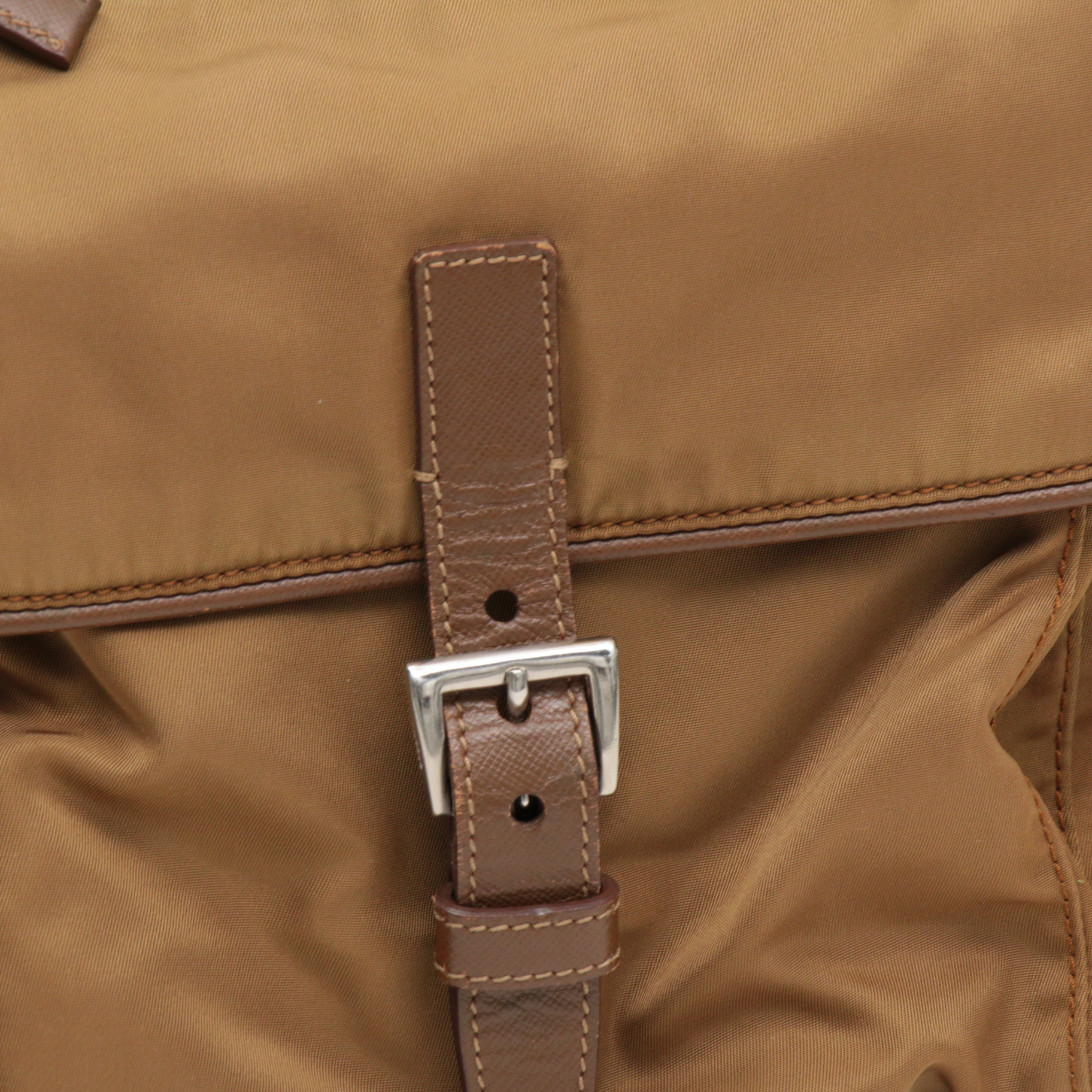 Prada Tessuto Nylon and Saffiano Leather Flap Front Shoulder Bag