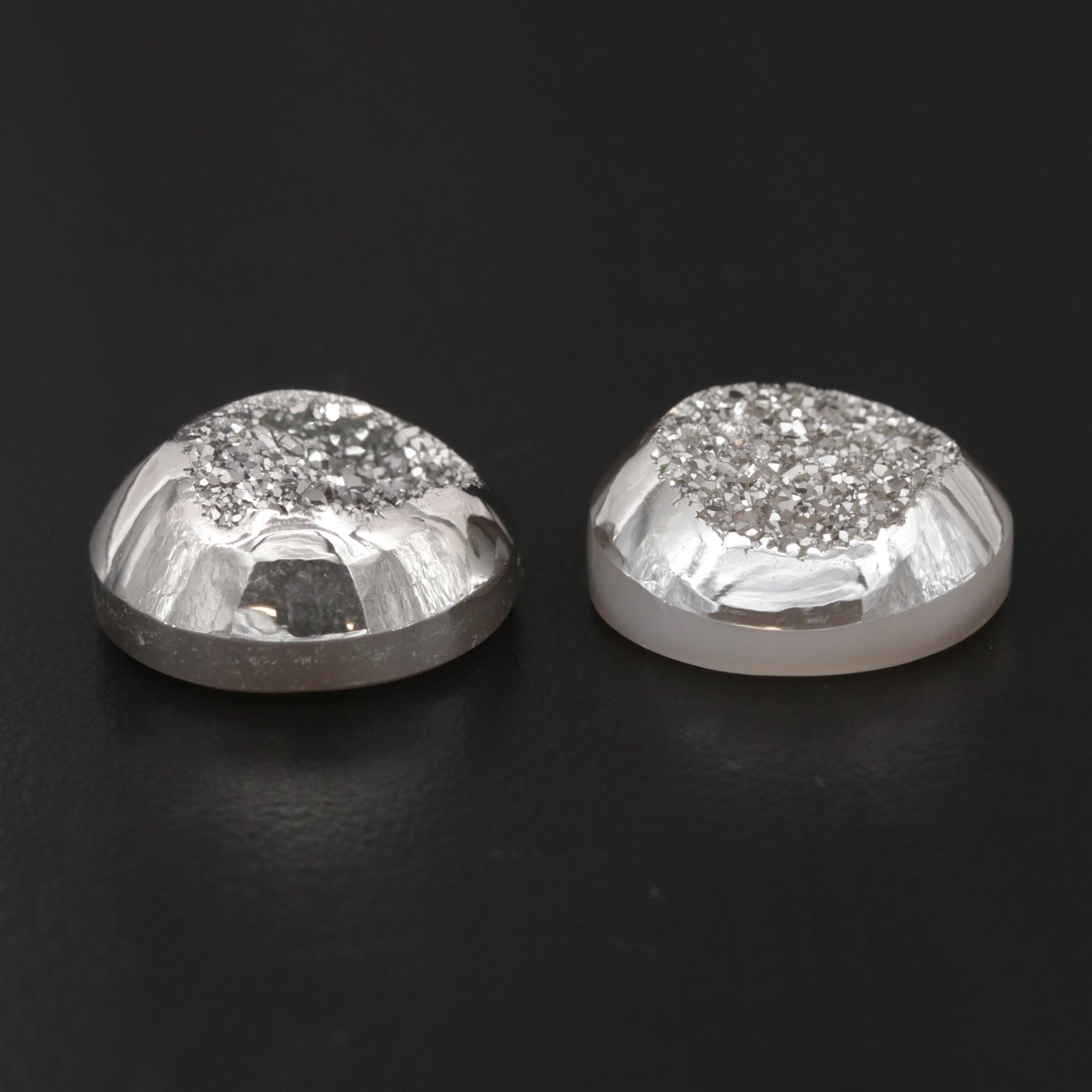 Loose 50.36 CTW Druzy Quartz Cabochons