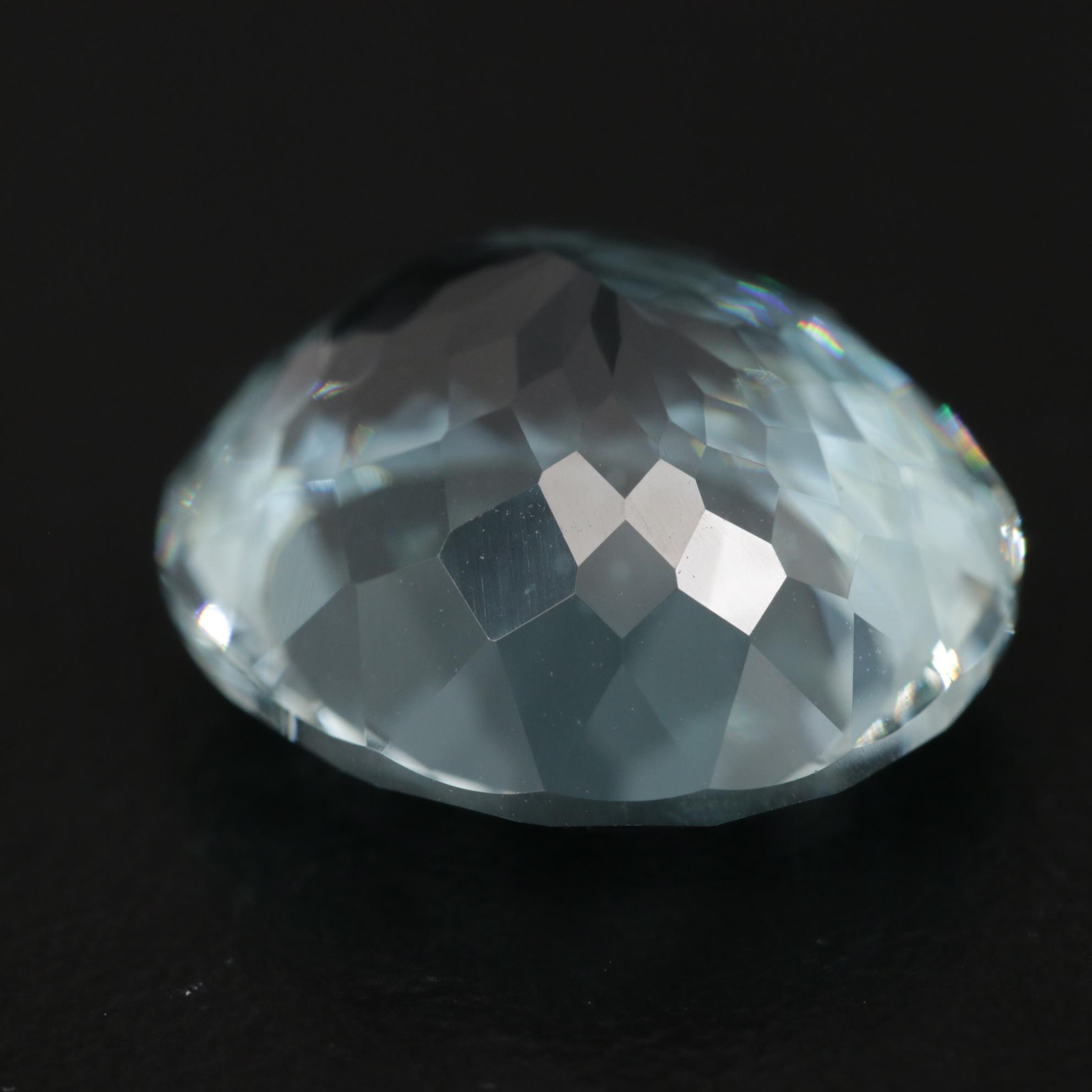 Loose 11.95 CT Synthetic Blue Quartz