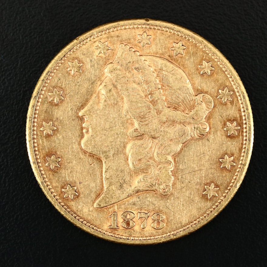 1878-S Liberty Head $20 Gold Double Eagle Coin