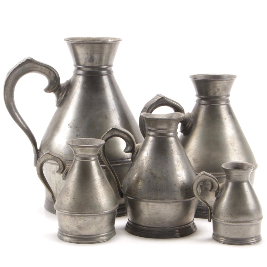 Austen & Son Pewter Pitchers, Late 19th Century