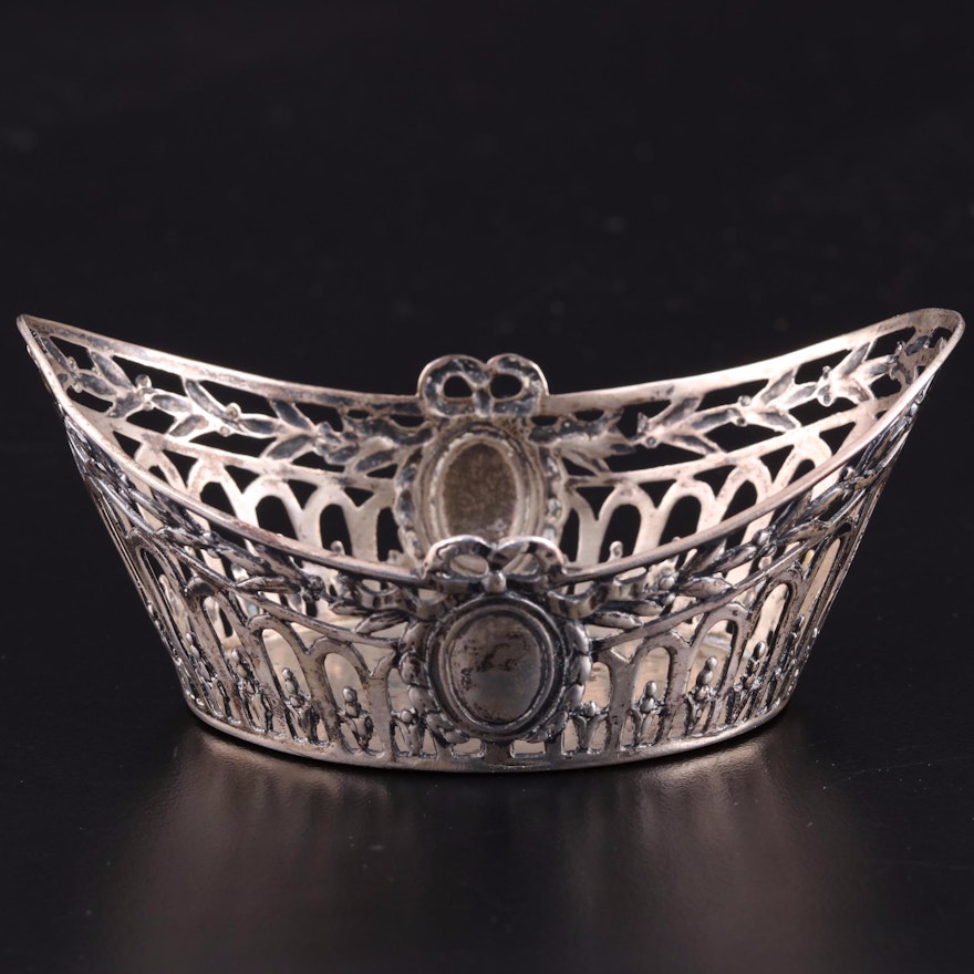 German Pierced 800 Silver Individual Nut Bowl, Late 19th/Early 20th Century