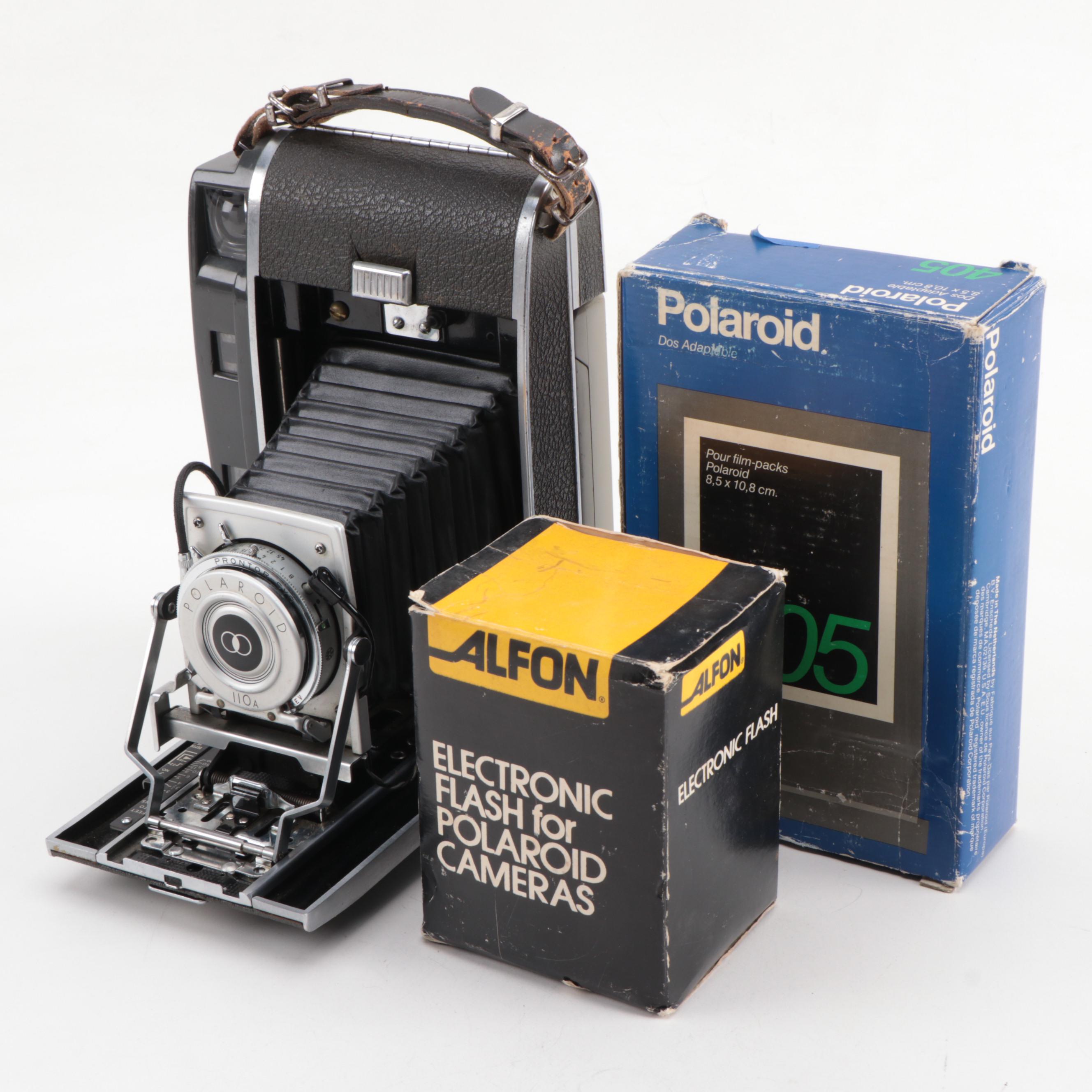 Polaroid Pathfinder Land Camera Model 110A with Alfon Flash, 1950s