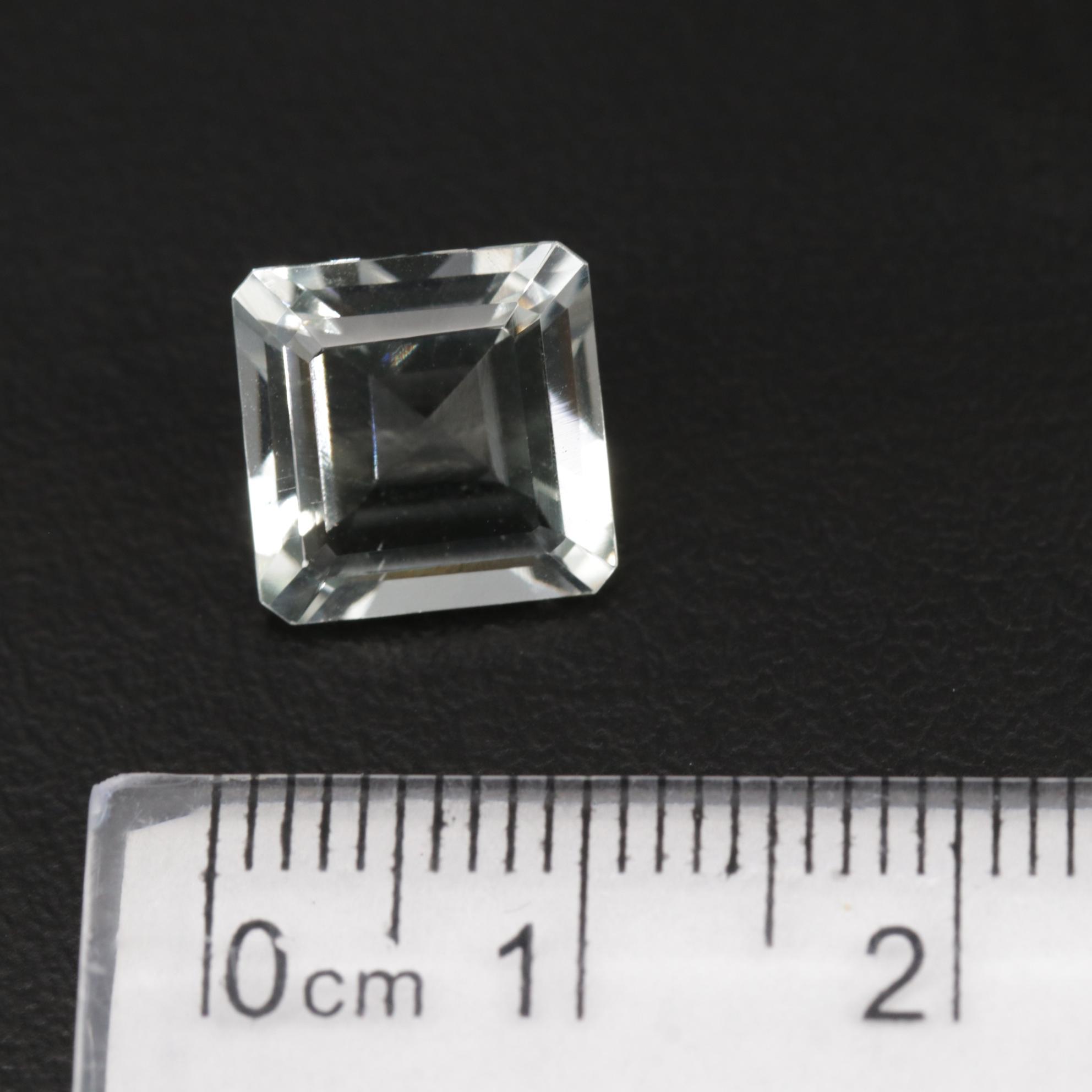 Loose 3.82 CT Cut Corner Rectangular Faceted Prasiolite