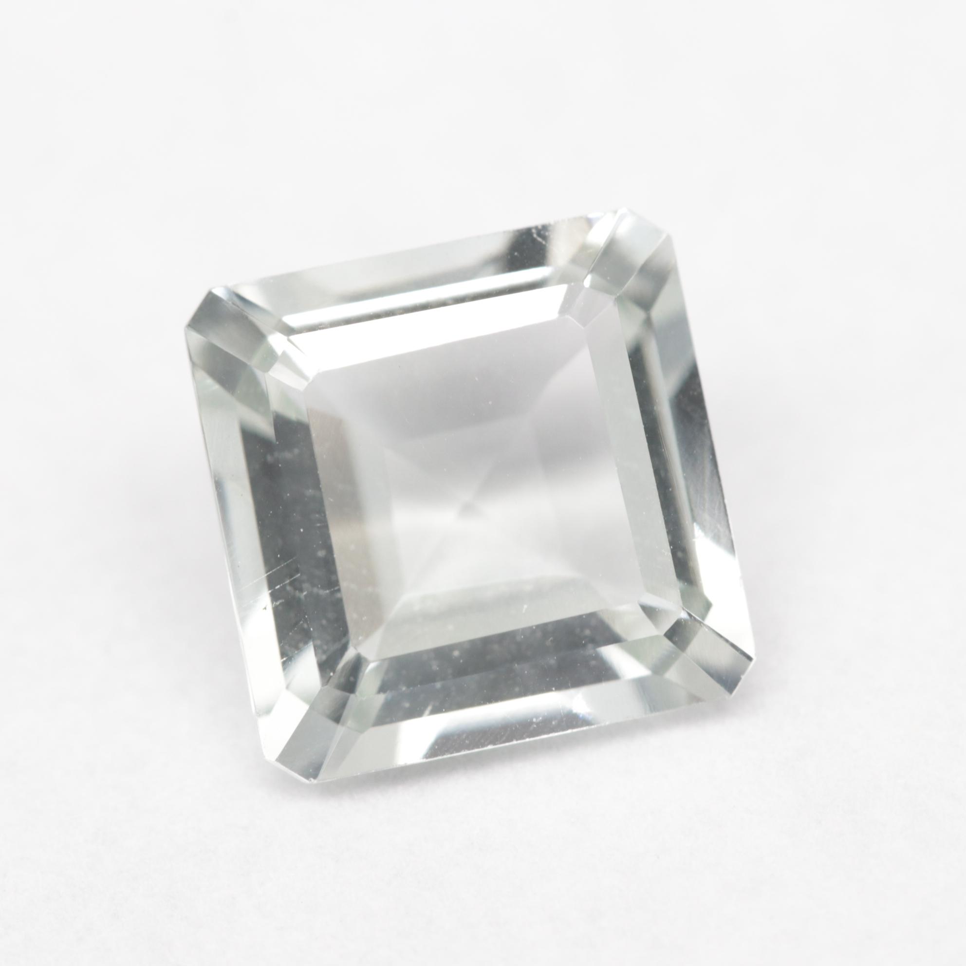 Loose 3.82 CT Cut Corner Rectangular Faceted Prasiolite