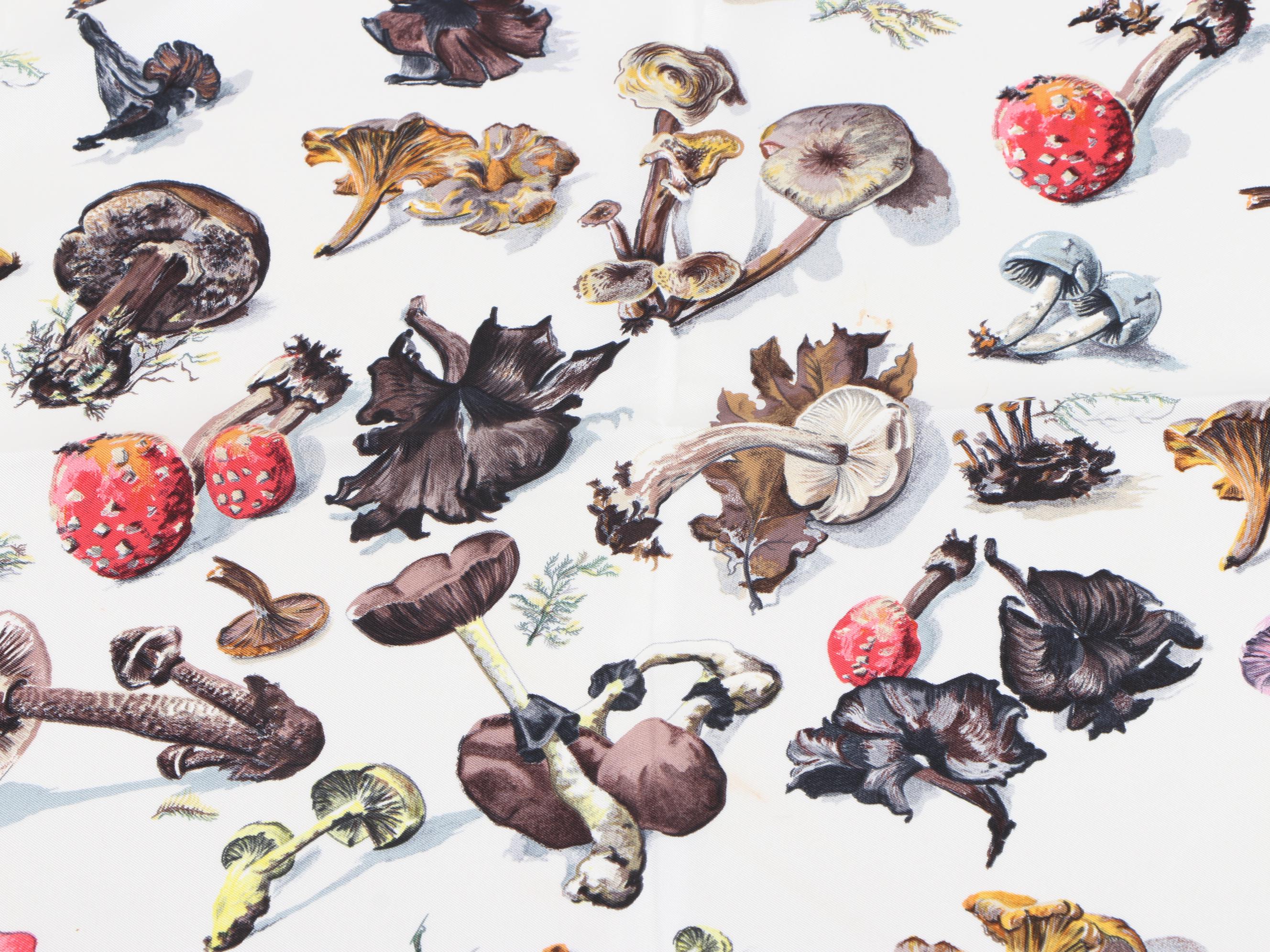 Hermès "Champignons" Silk Scarf