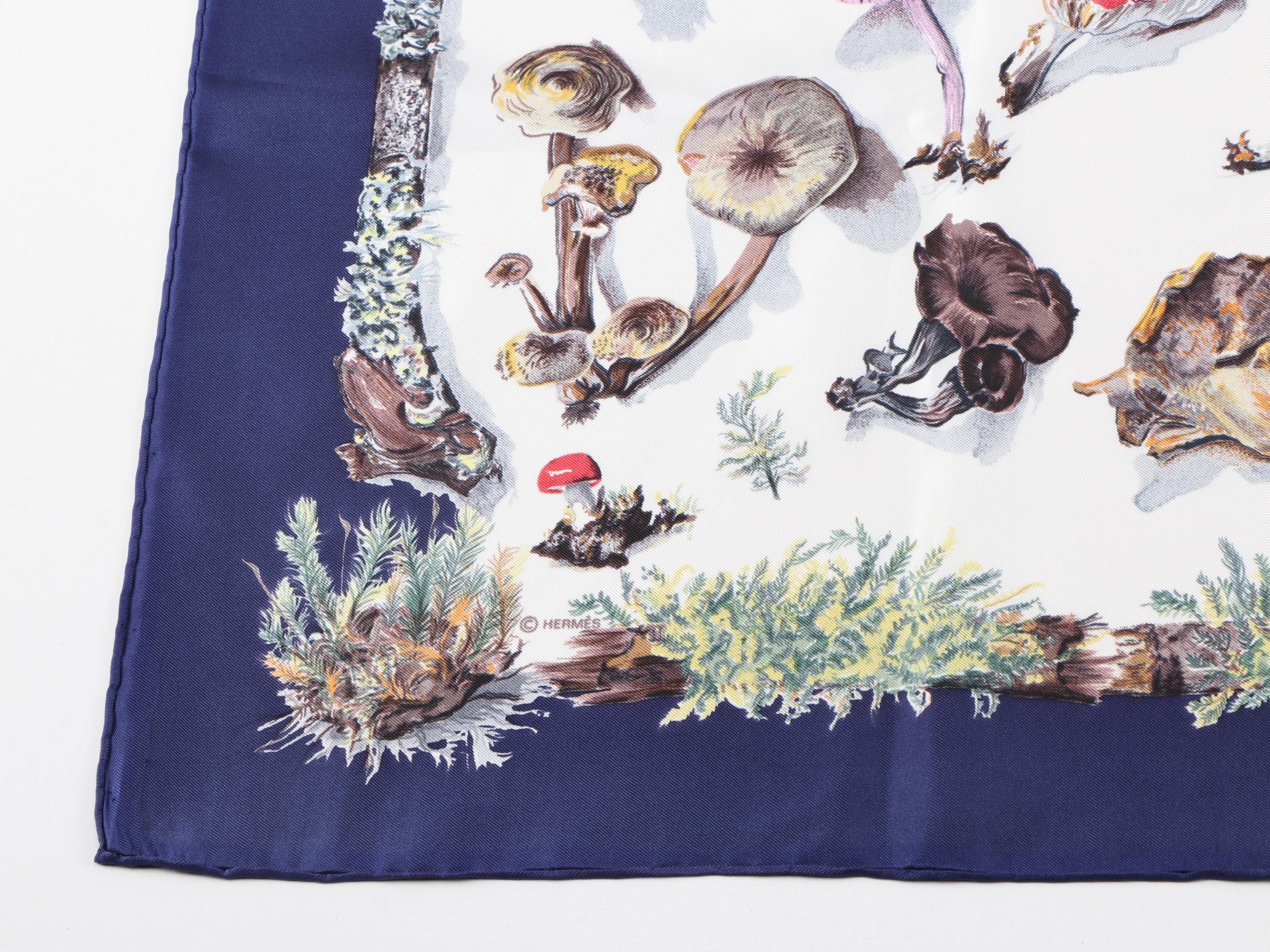 Hermès "Champignons" Silk Scarf