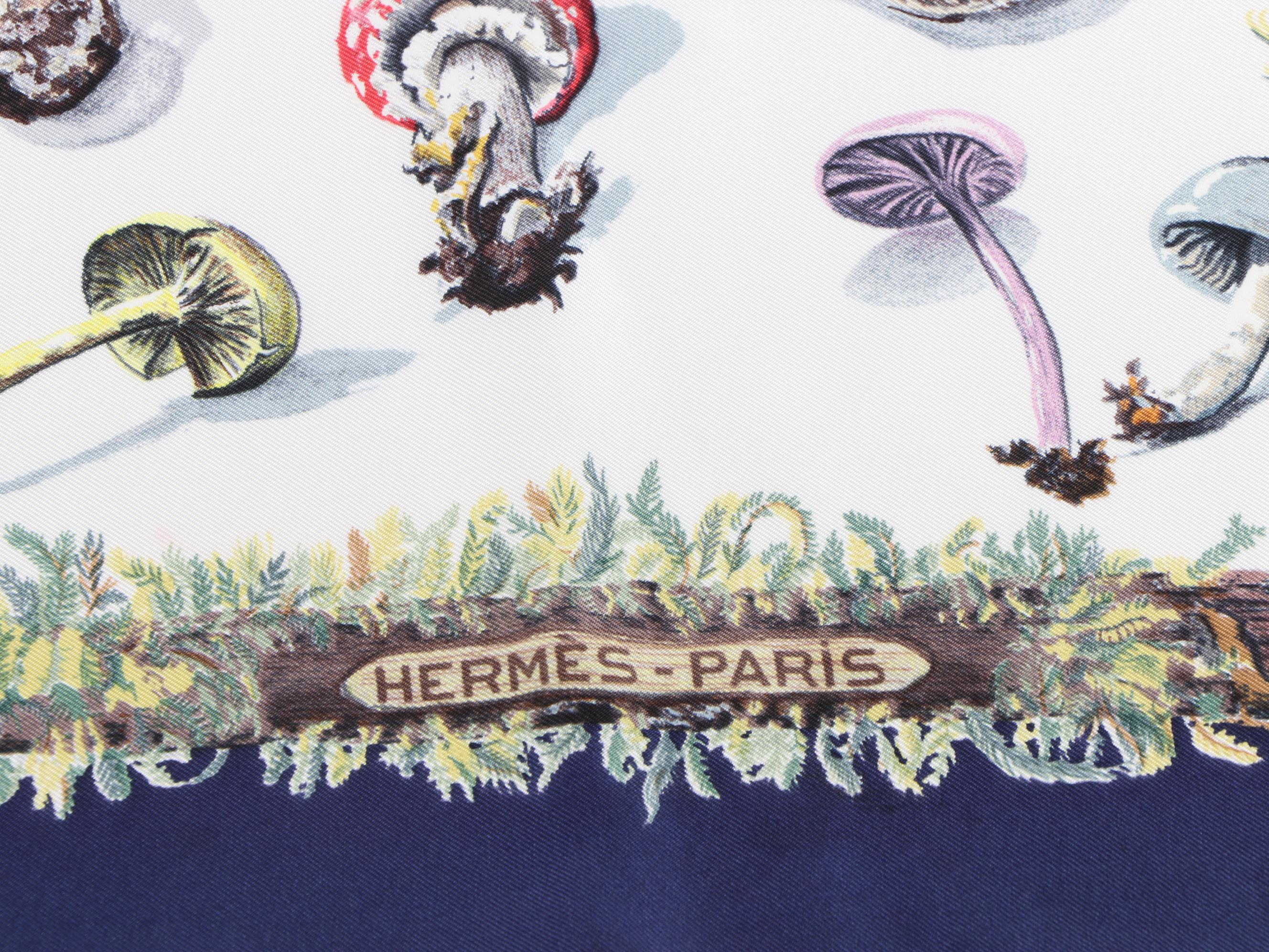 Hermès "Champignons" Silk Scarf