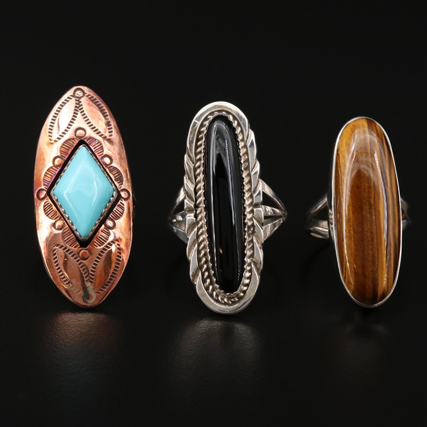 Sterling Rings Featuring Lorraine Spencer Navajo Diné and Running Bear Shop