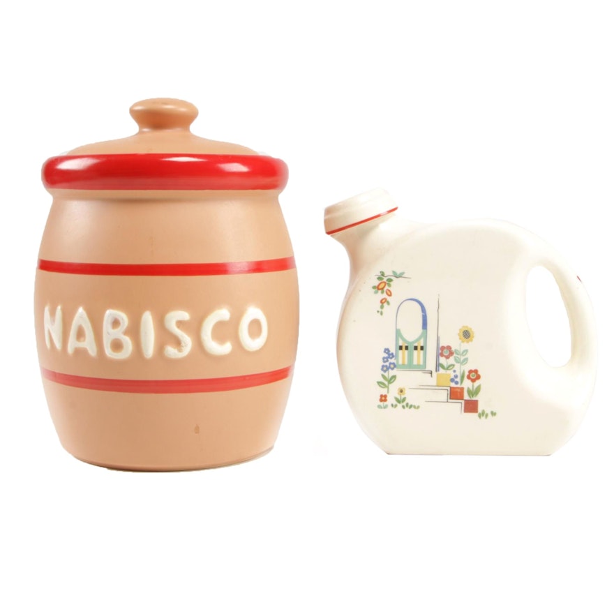 McCoy Pottery Nabisco Cookie Jar and Universal Cambridge Pitcher, Late 20th C.