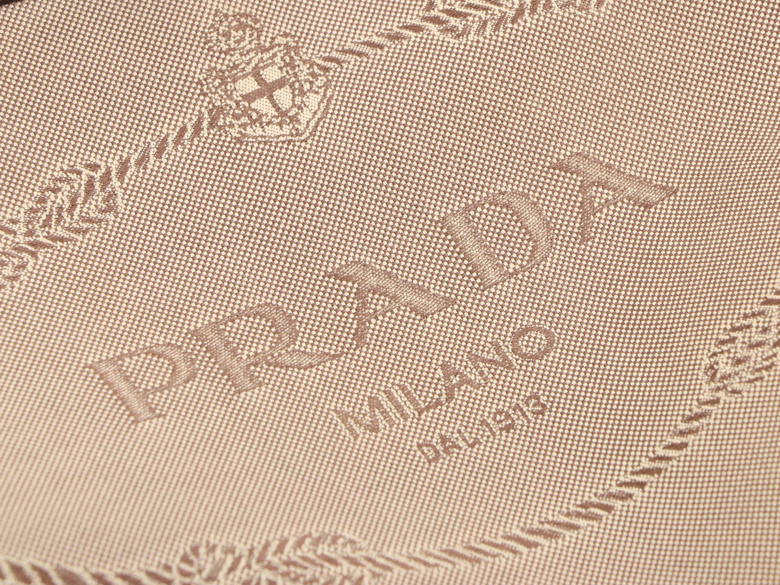 Prada Canapa Canvas Shoulder Bag with Mahogany Brown Leather Trim