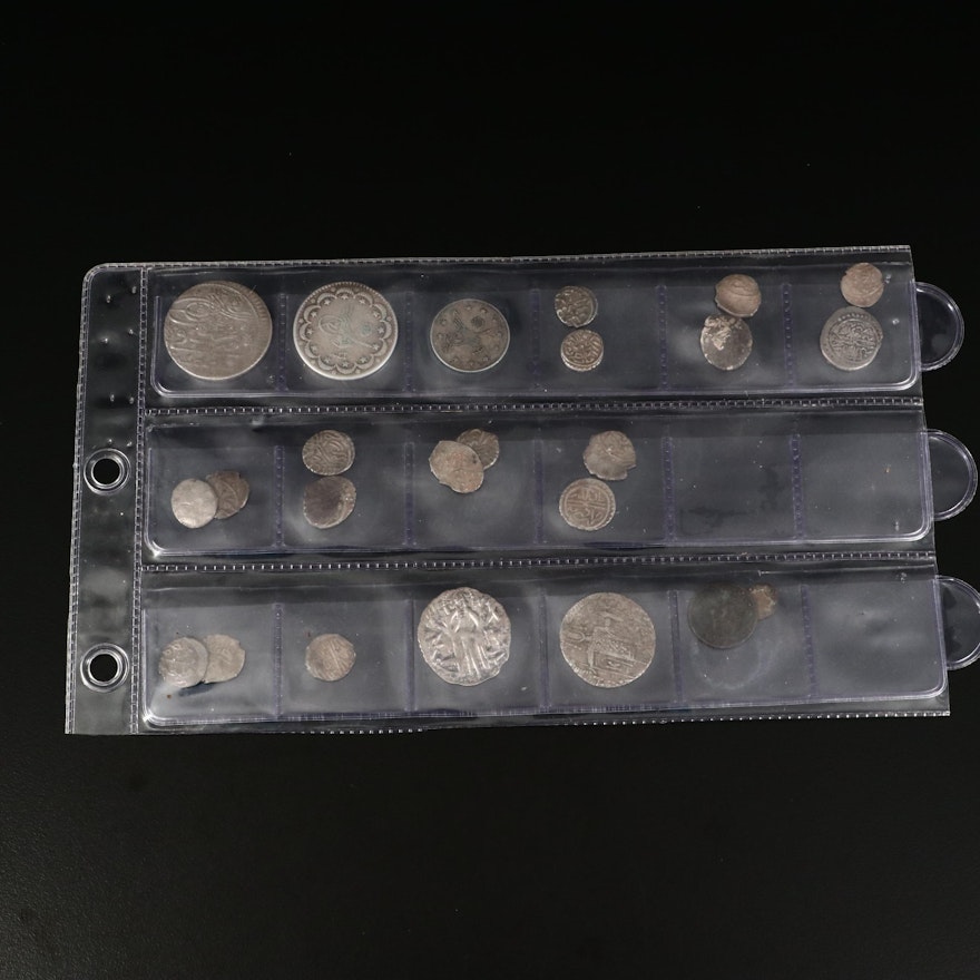 Assortment of Islamic and Bulgarian Silver Coins Mainly from the Middle Ages