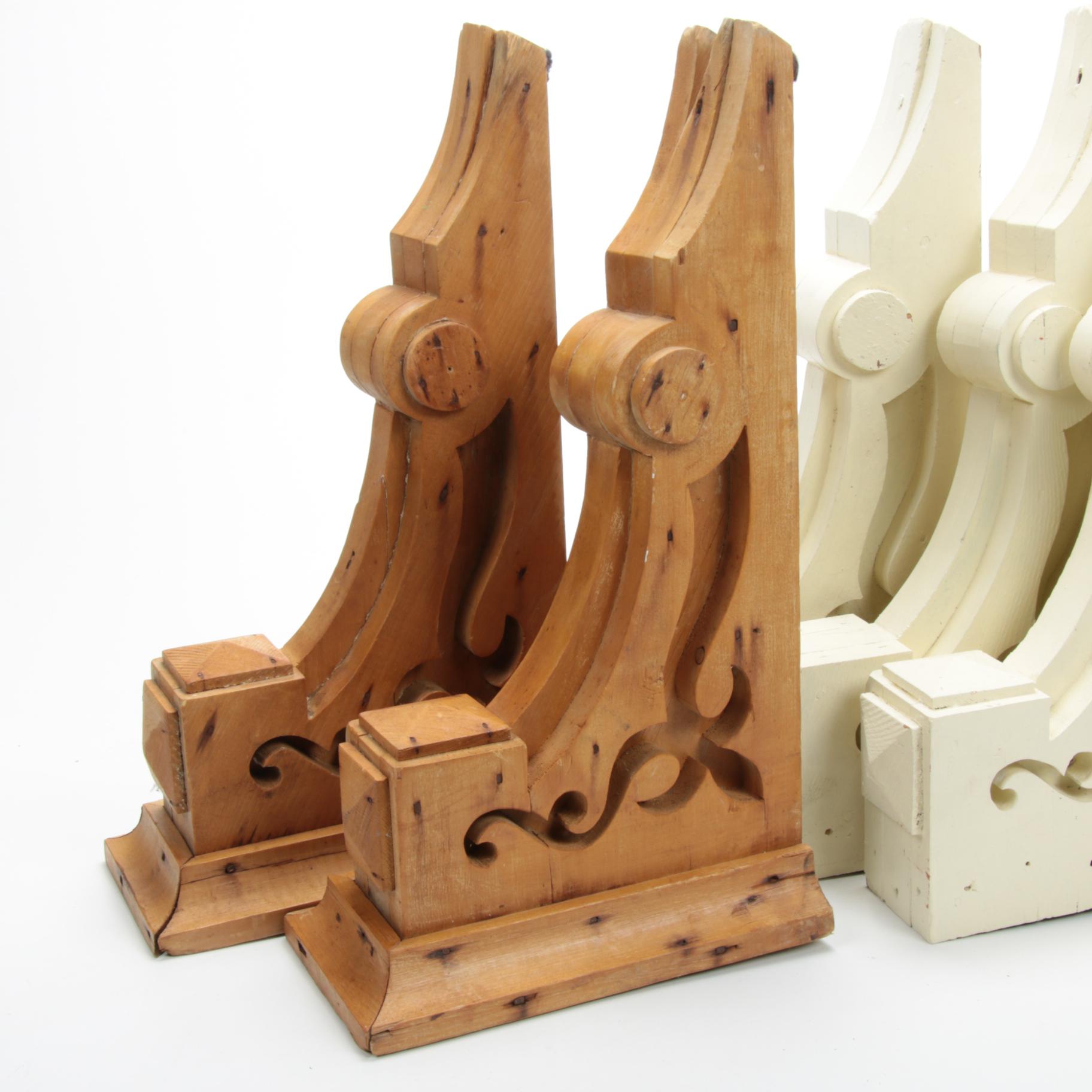 Carved Wooden Architectural Cornice Brackets