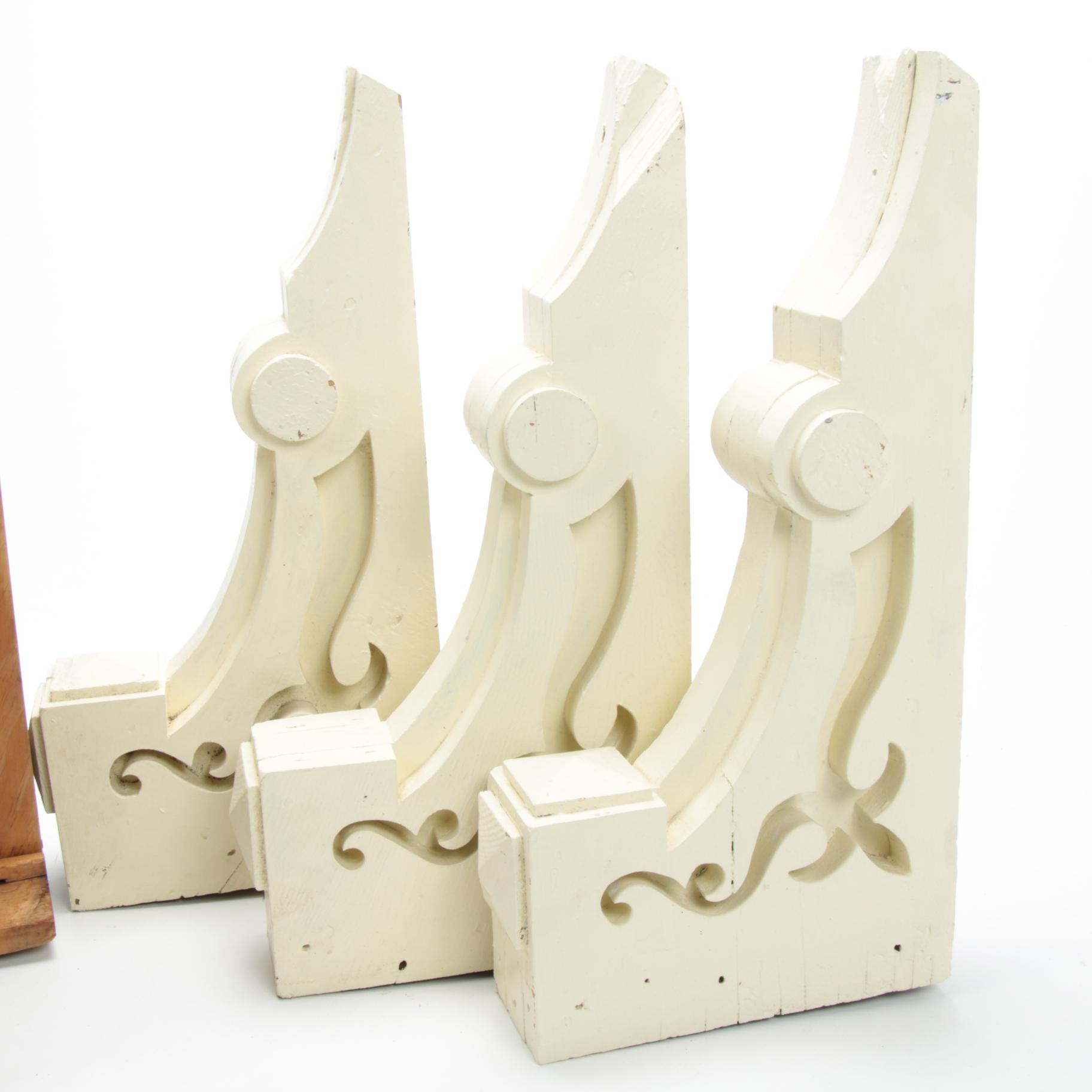 Carved Wooden Architectural Cornice Brackets