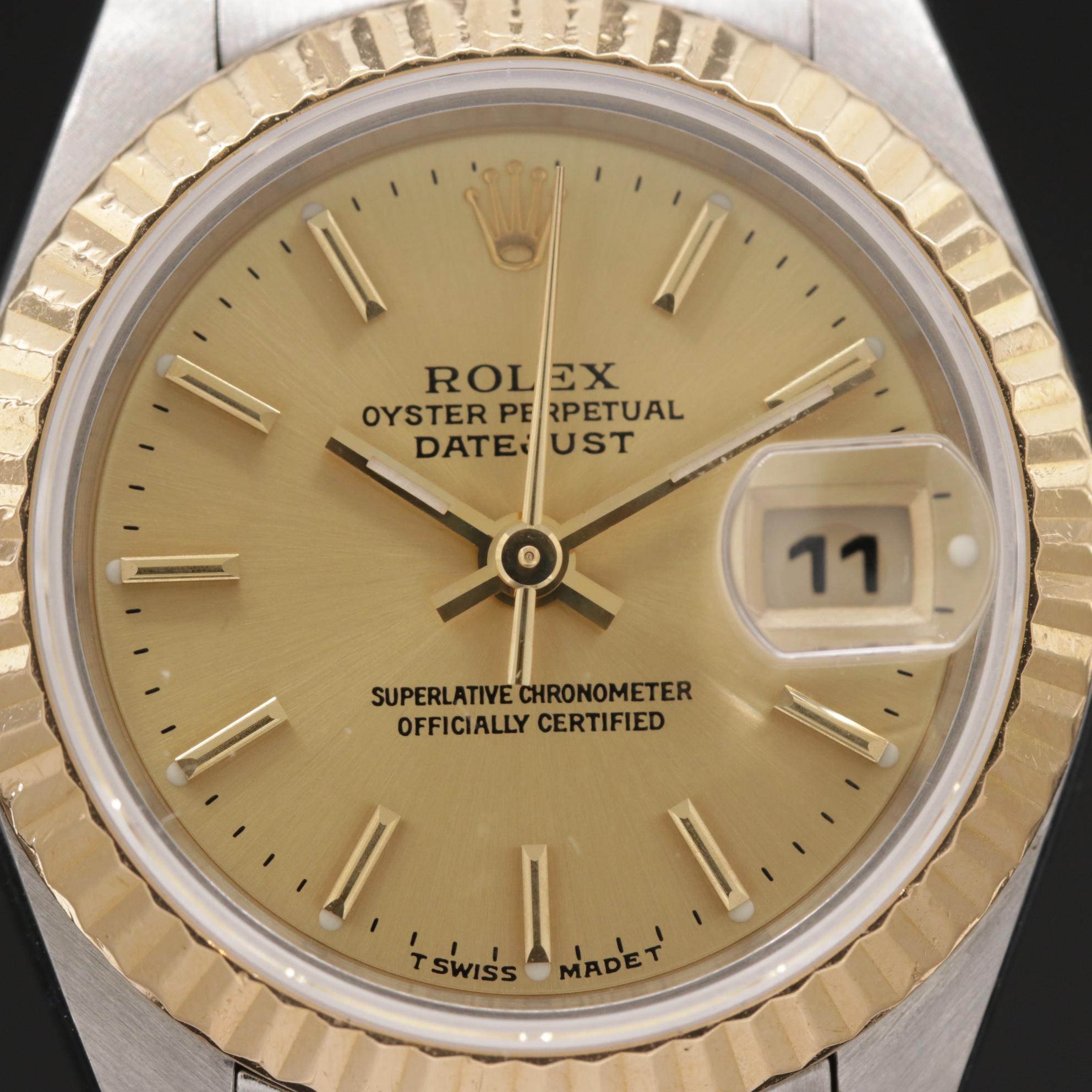 1999 Rolex Datejust 18K Gold and Stainless Steel Automatic Watch
