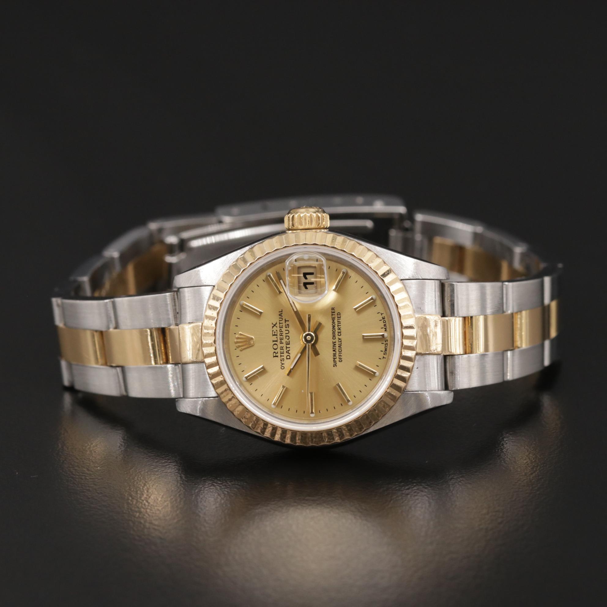 1999 Rolex Datejust 18K Gold and Stainless Steel Automatic Watch